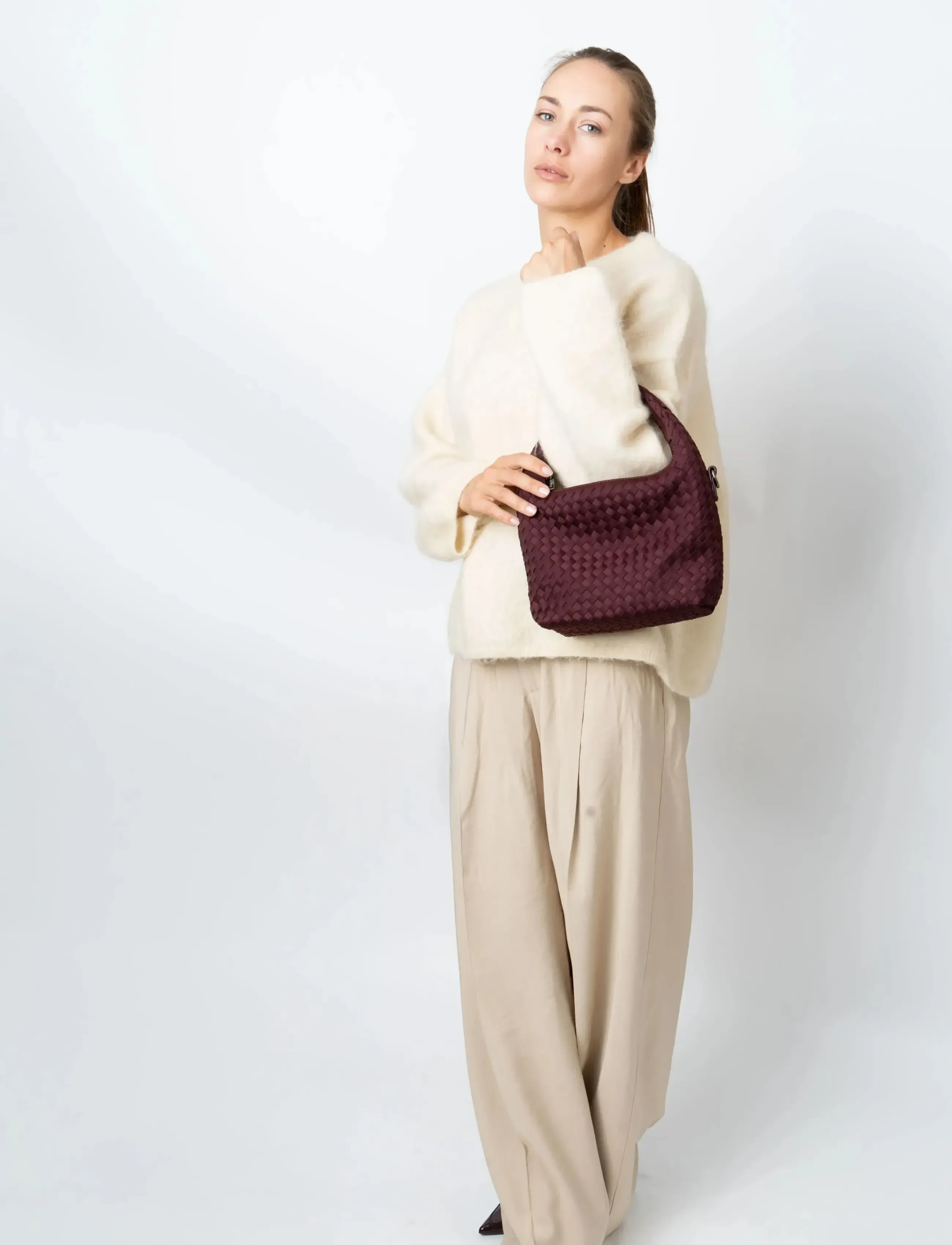 HVISK - TWIST BRAIDED NEOPRENE - festtøj til outletpriser - midnight plum - 4