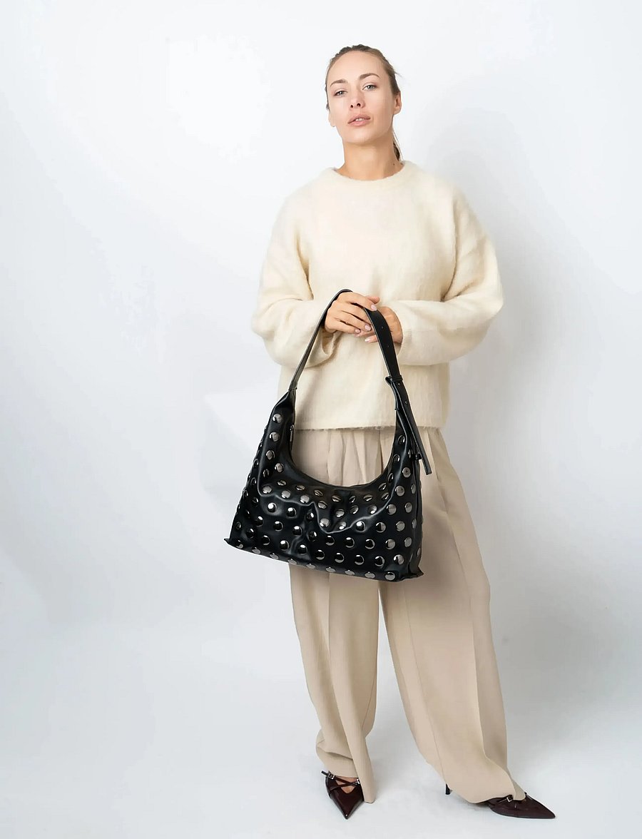 HVISK - LANE SOFT STRUCTURE STUDS - tote bags - black - 0