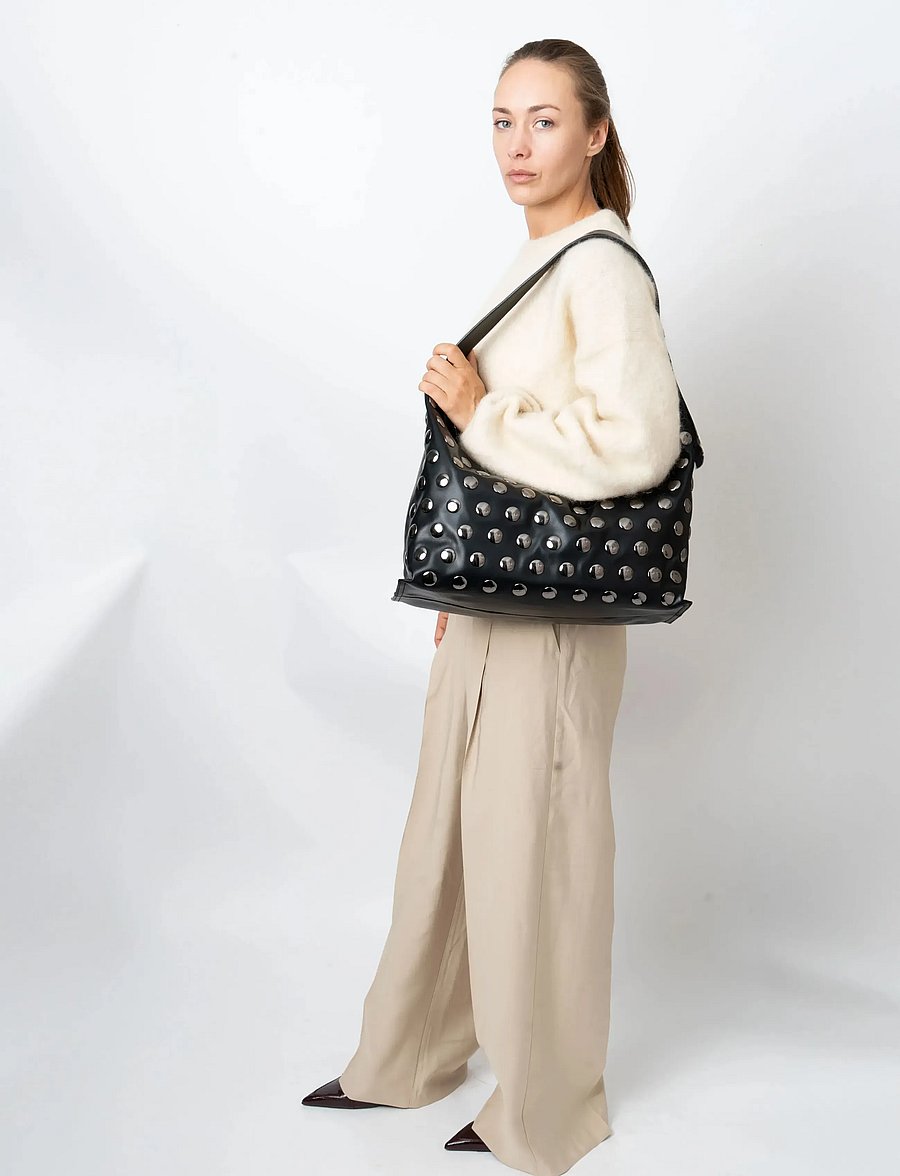 HVISK - LANE SOFT STRUCTURE STUDS - tote bags - black - 4
