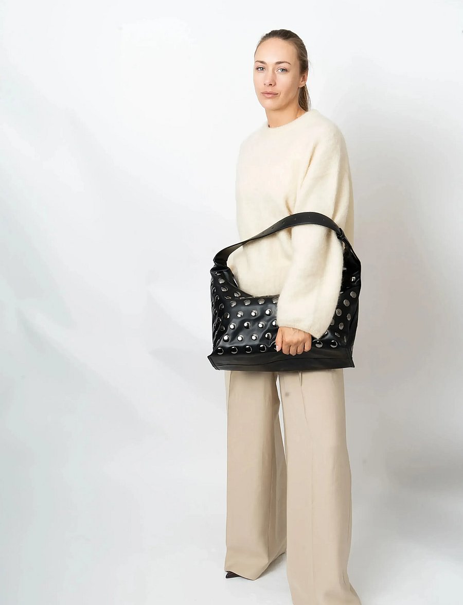 HVISK - LANE SOFT STRUCTURE STUDS - tote bags - black - 5