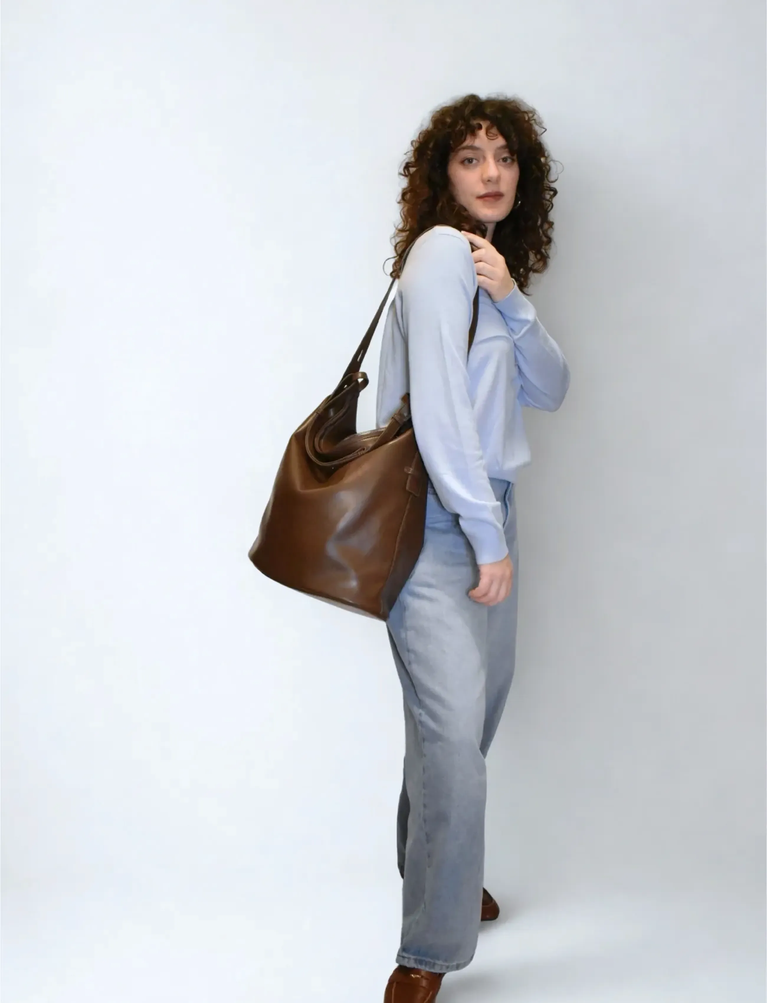 HVISK Emmett Glossy Structure, One Size, Bags, Braun - Small Shoulder Bags-crossbody Frauen