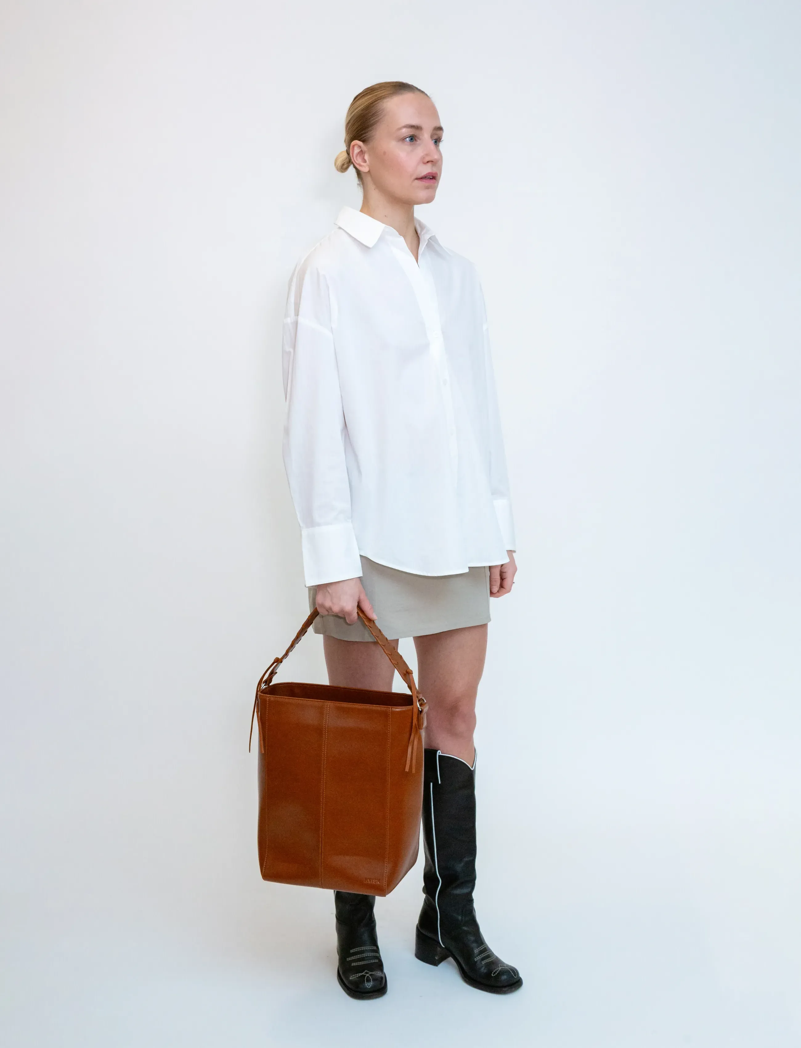 HVISK Casset Glossy Structure, One Size, Bags, Braun - Bucket Bag, Frauen