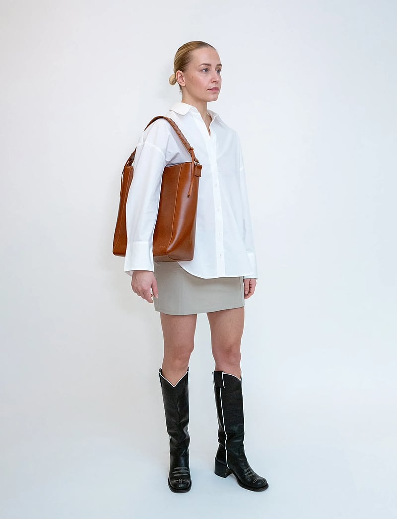 HVISK - CASSET GLOSSY STRUCTURE - bucket bags - brown amber - 4