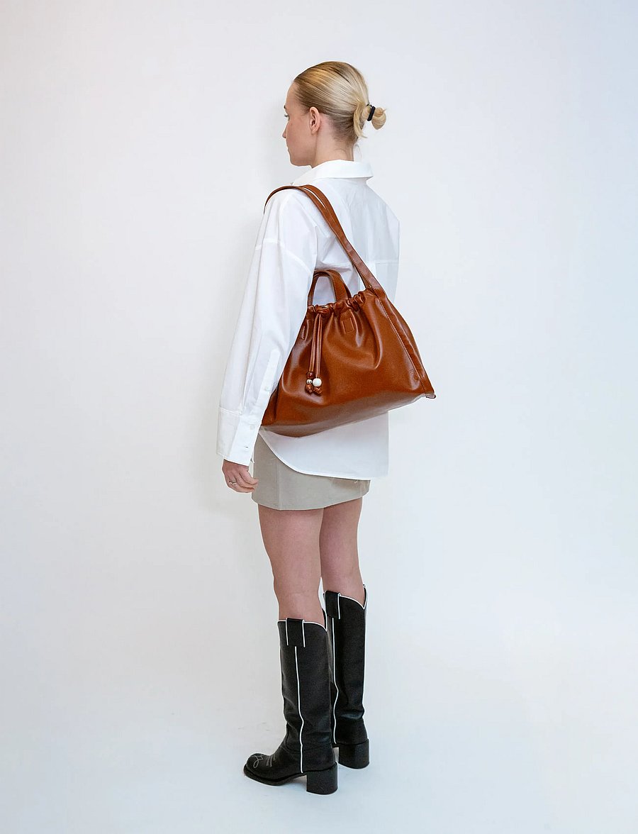 HVISK - SAGE MEDIUM GLOSSY STRUCTURE - shopper-laukut - brown amber - 5