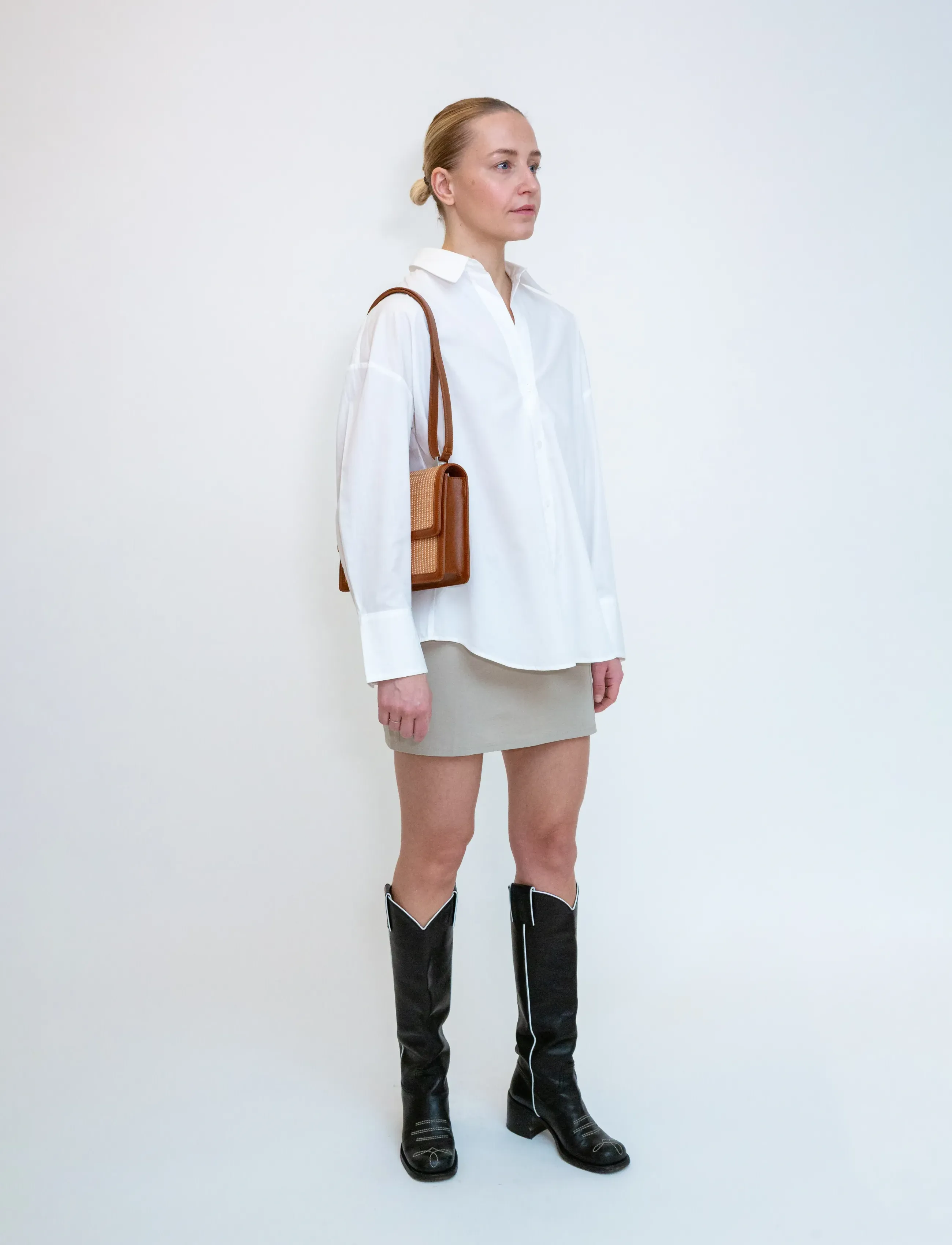 HVISK Callie Raffia Structure, Kvinder, Raffia Skuldertaske, Brun, Str: ONE SIZE