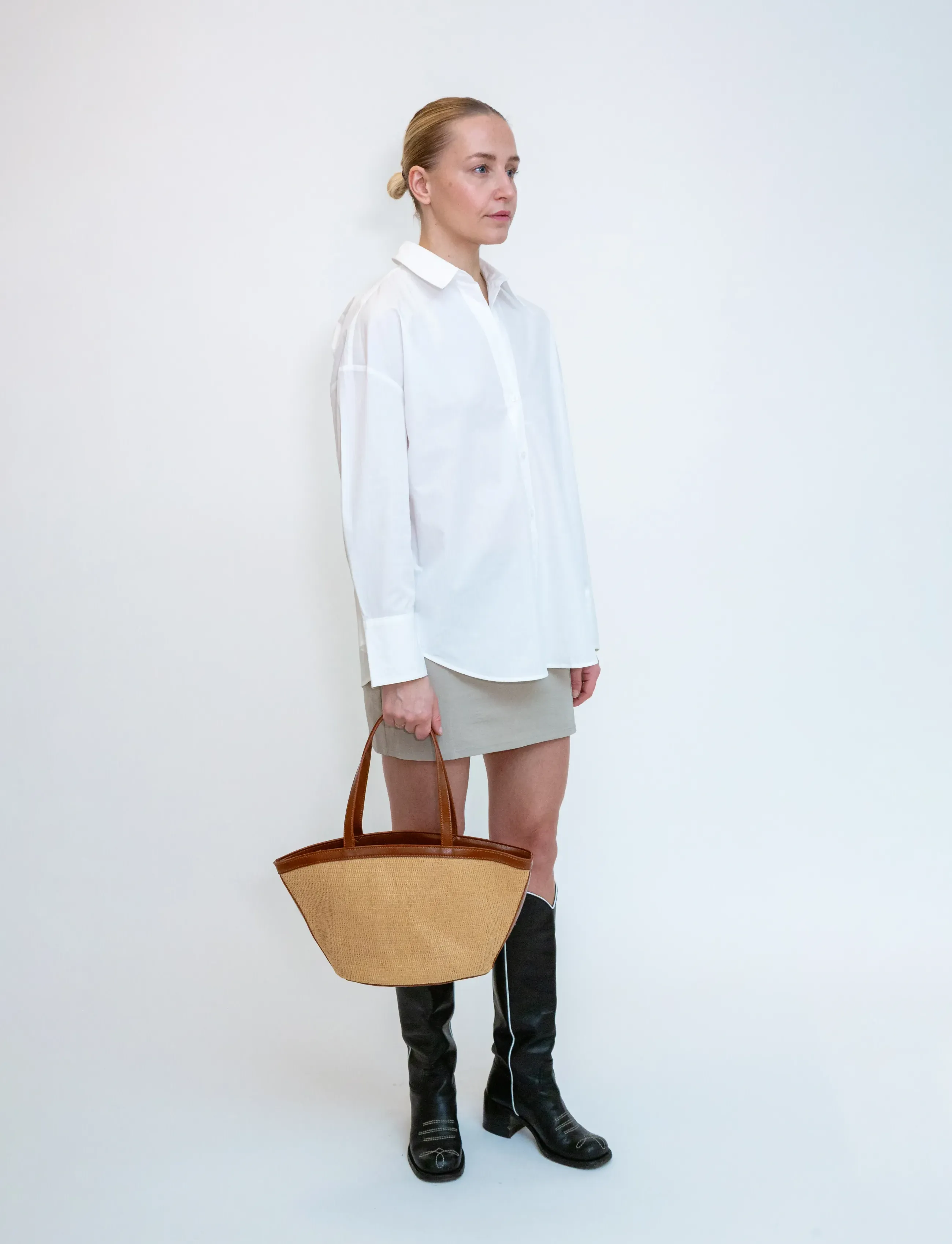 HVISK Bea Raffia Structure, Kvinder, Raffia Tote Taske, Beige, Str: ONE SIZE