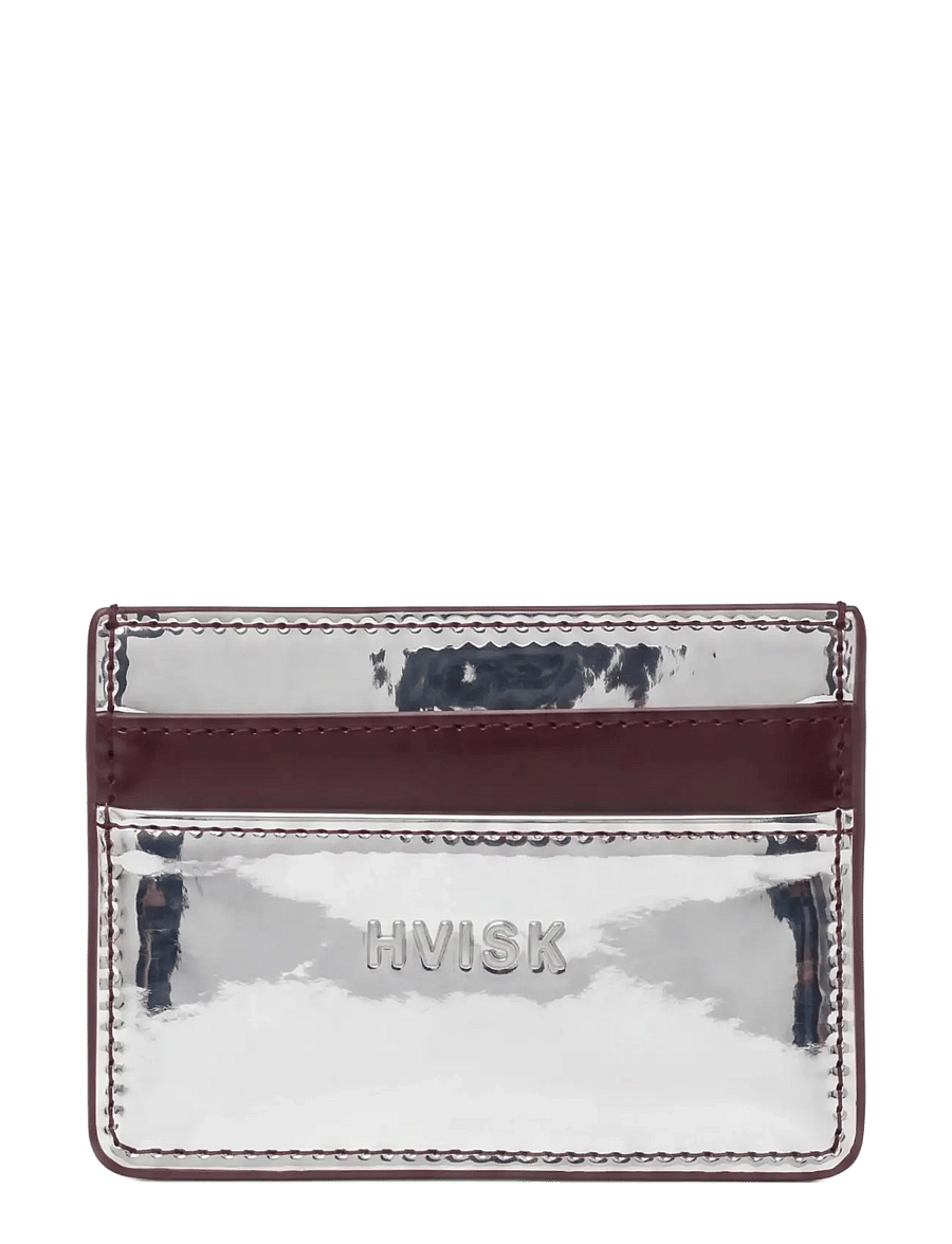 HVISK - CARDHOLDER MIRROR GLOSS - silver maroon - 1