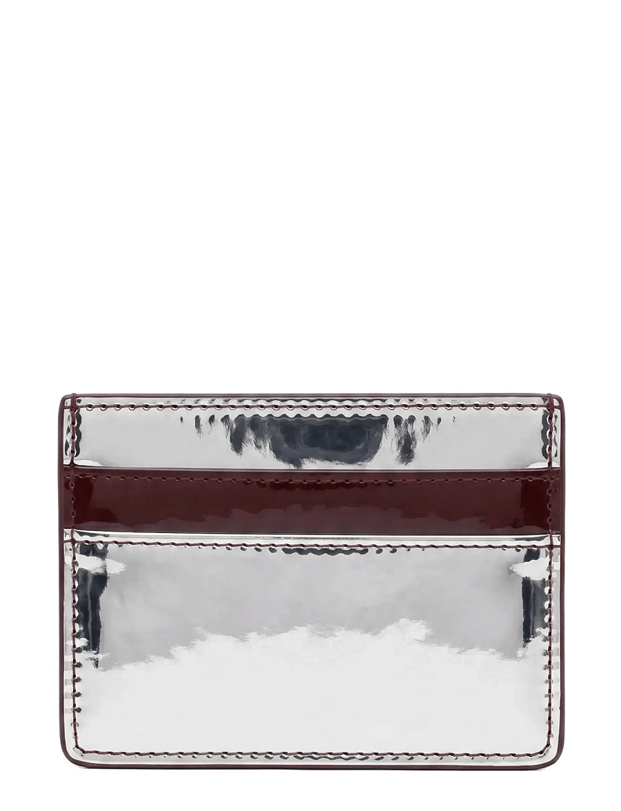 HVISK - CARDHOLDER MIRROR GLOSS - silver maroon - 2