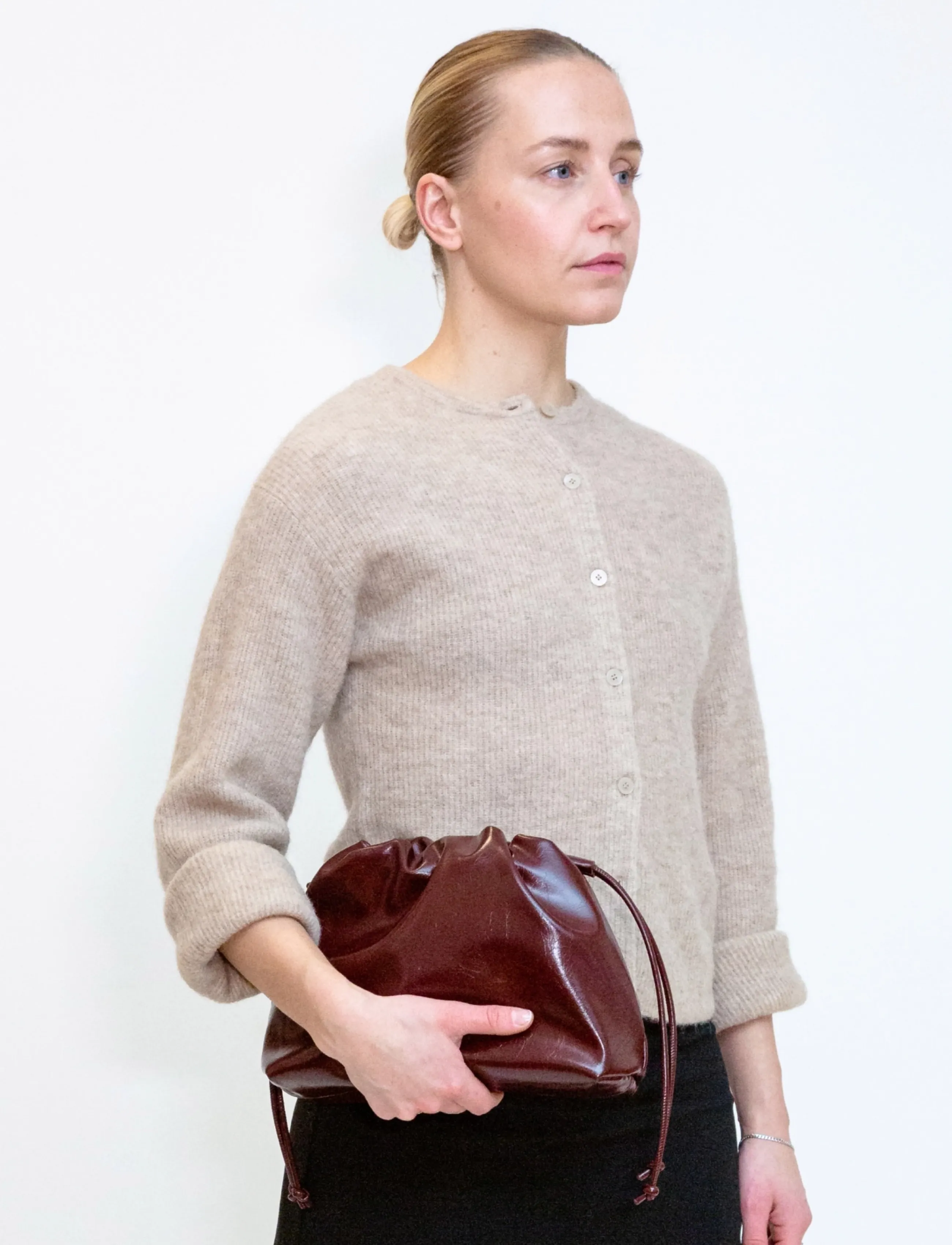 HVISK Arcane Raw Structure, One Size, Burgundy, Tasker > Clutches, Dame