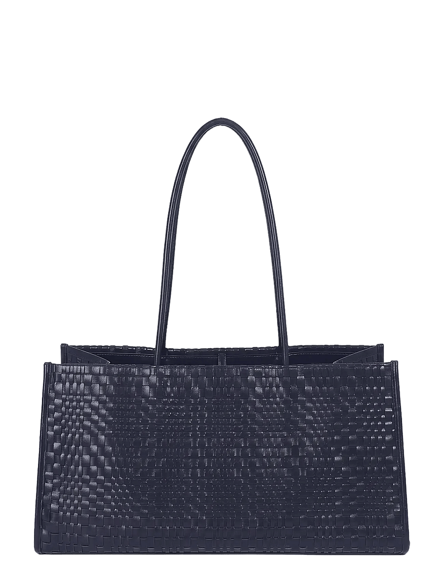 HVISK - HANNAH RAW STRUCTURE BRAIDED - tote bags - navy blue - 1