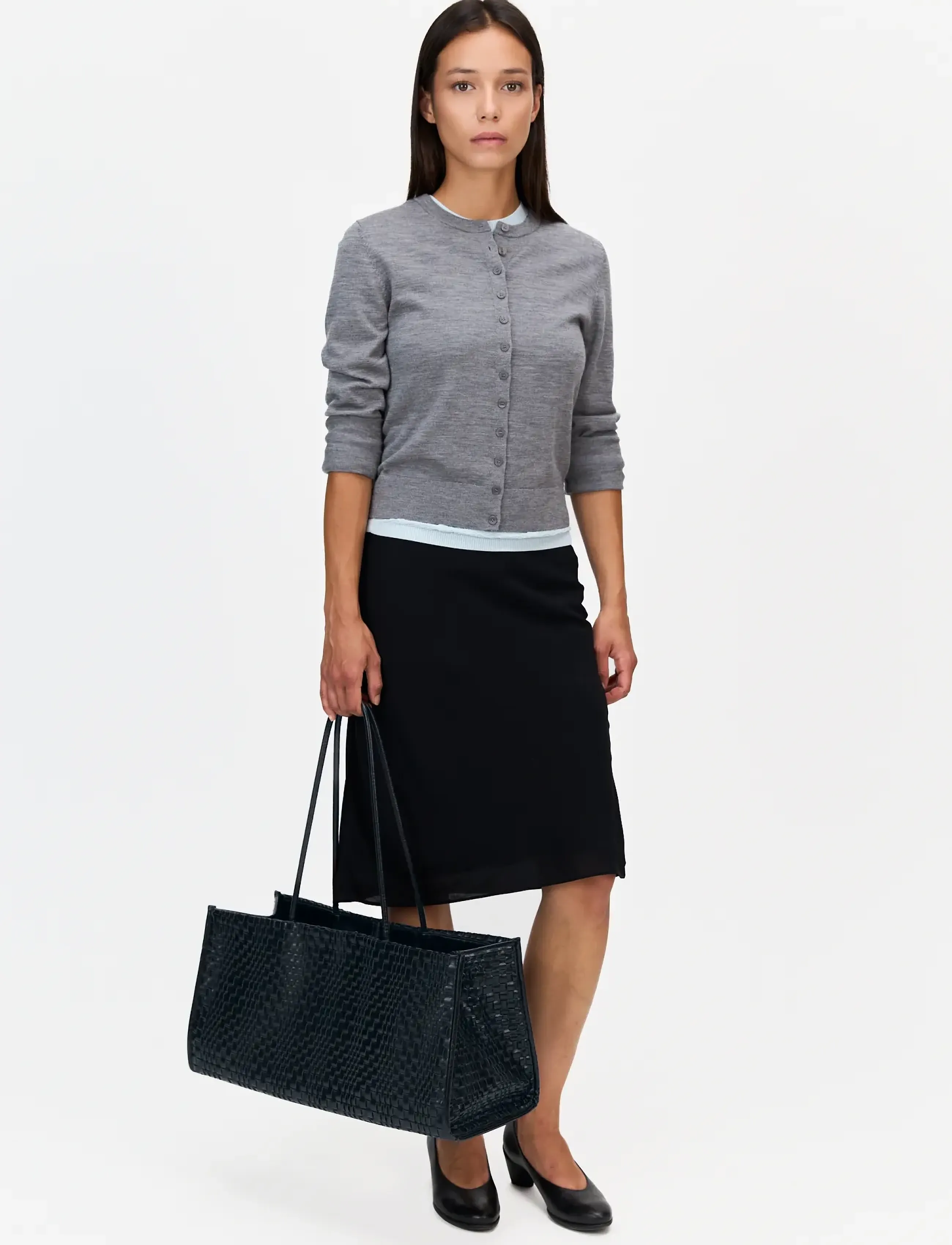 HVISK - HANNAH RAW STRUCTURE BRAIDED - tote bags - navy blue - 5