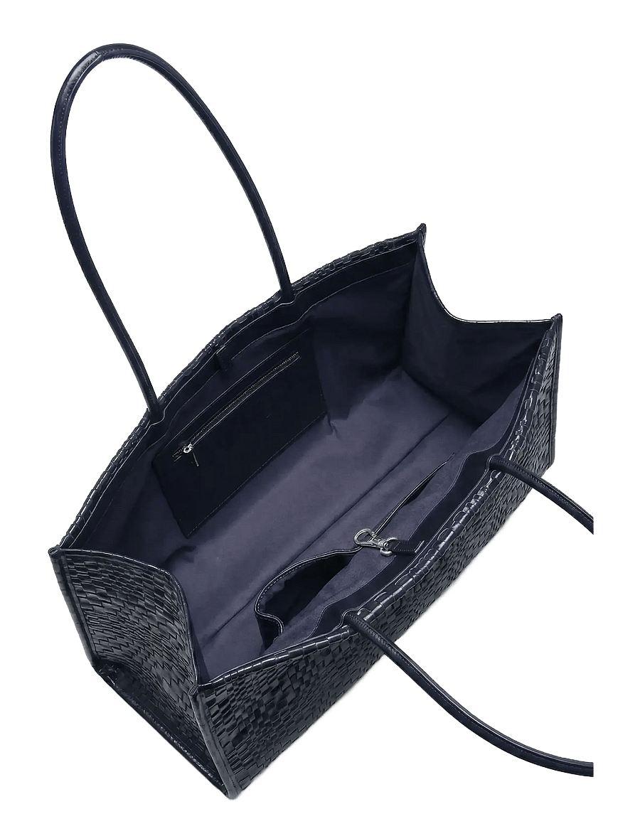HVISK - HANNAH RAW STRUCTURE BRAIDED - tote bags - navy blue - 3
