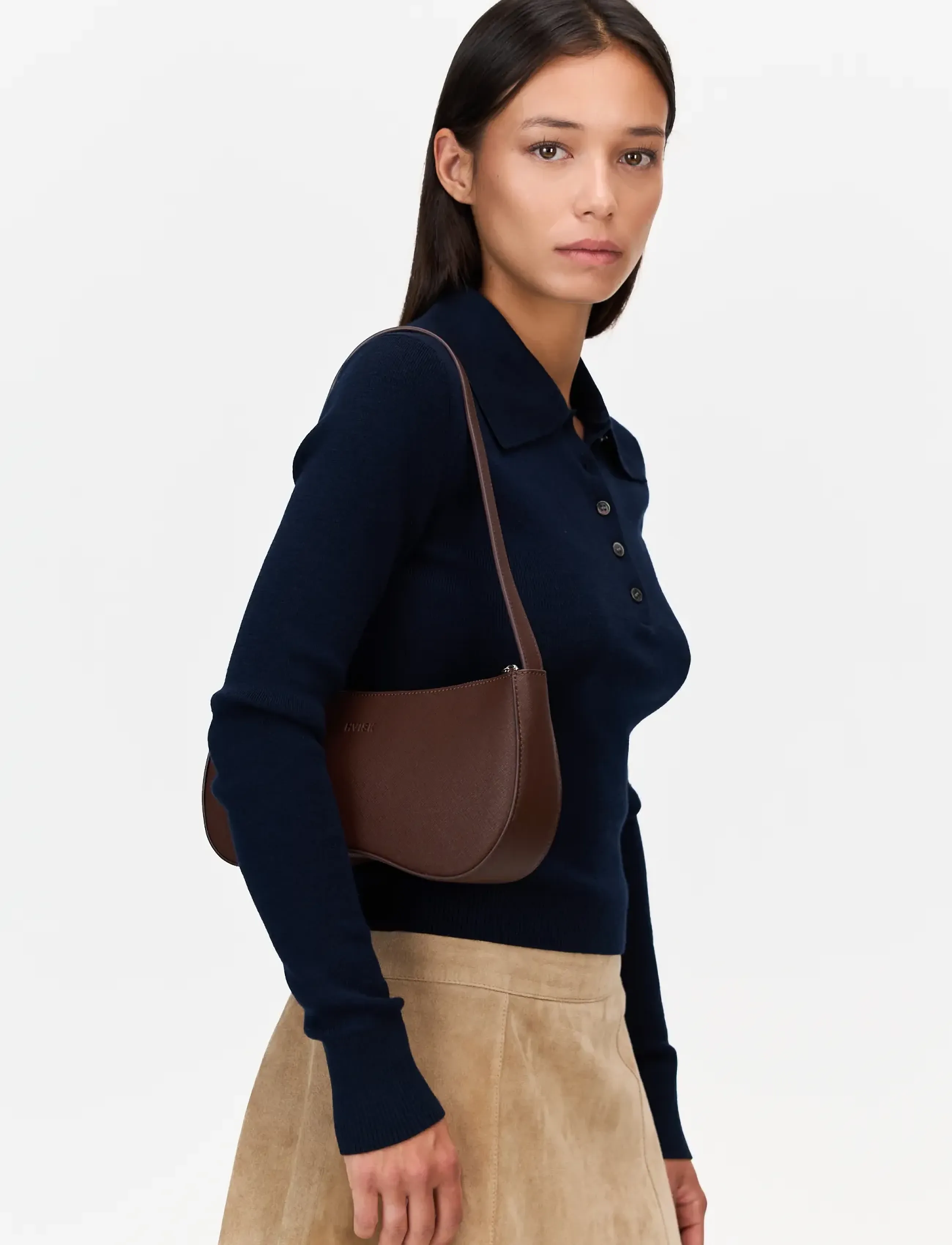 HVISK - BASAL SAFFIANO - dark brown - 0