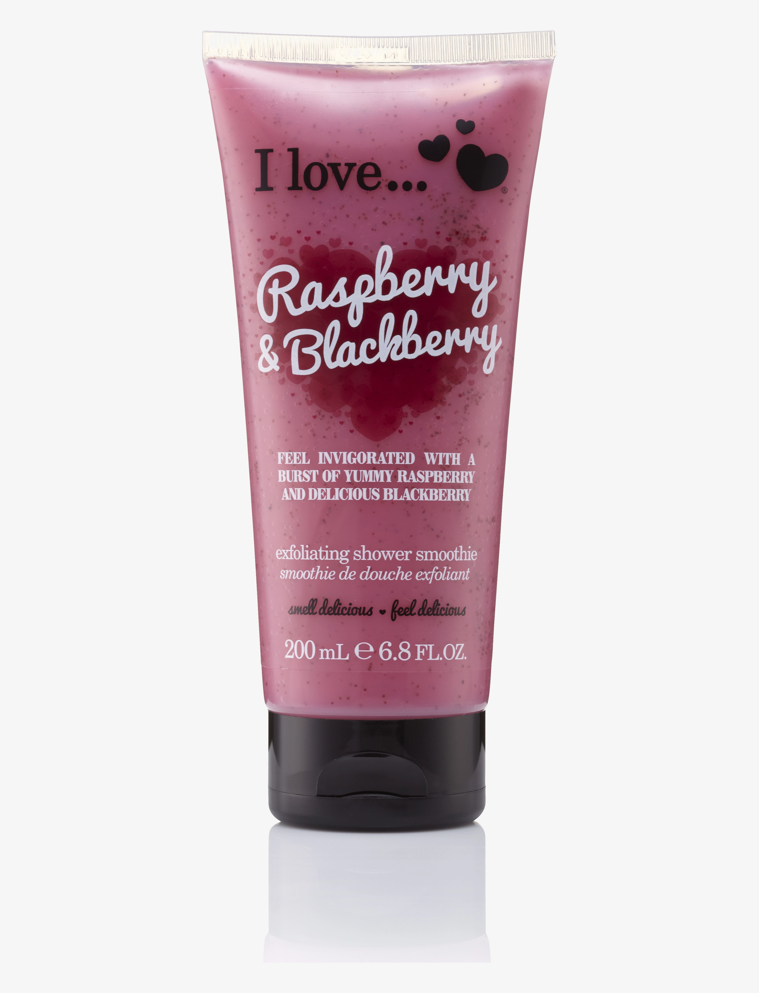 I LOVE I Love Exfoliating Shower Smoothie  Raspberry Blackberry 200ml - Koorijad ja vannisoolad - RASPBERRY BLACKBERRY / clear