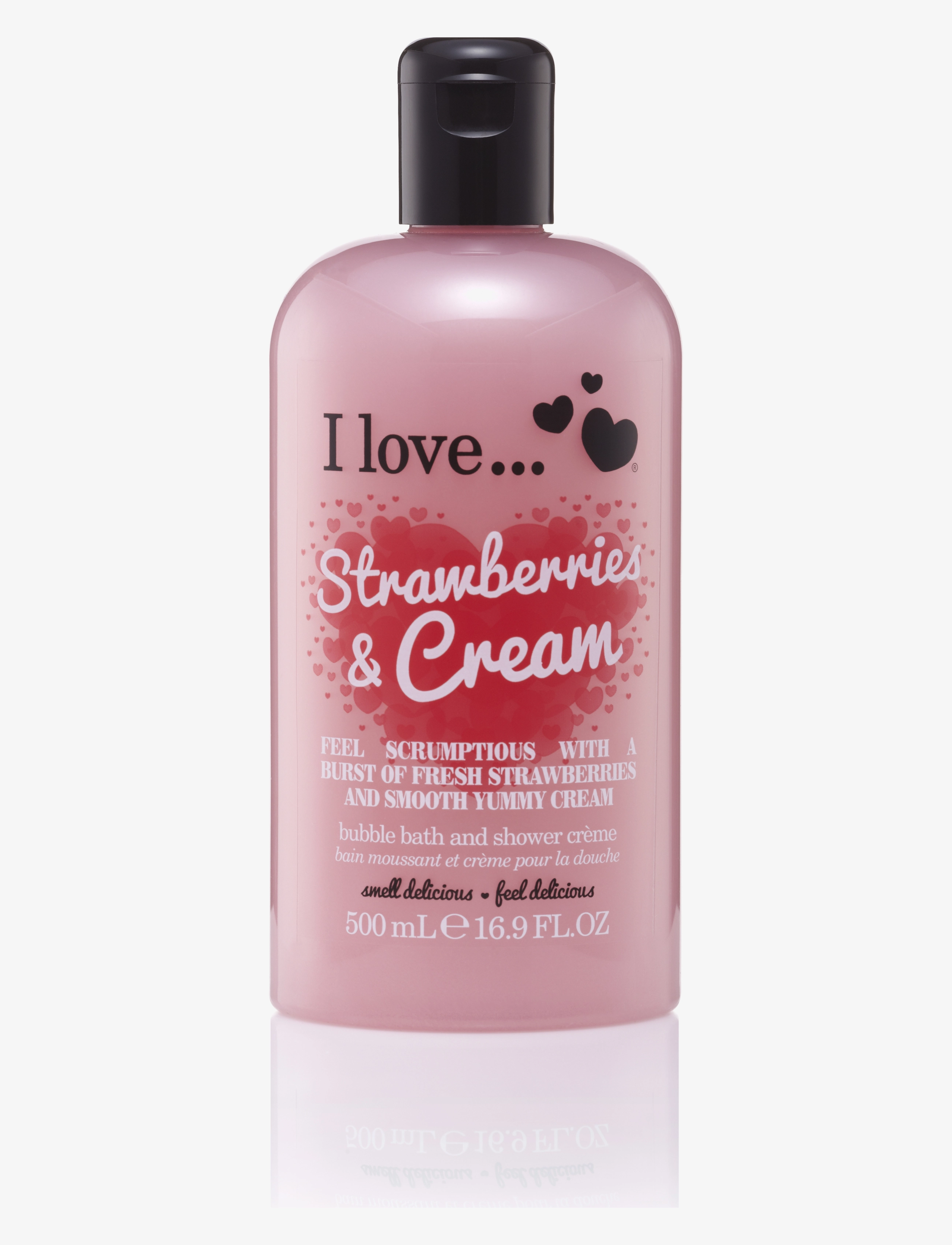 I LOVE Bath Shower Strawberries Cream 500Ml, Badekar og bruser, Nude, Str: 500 ml