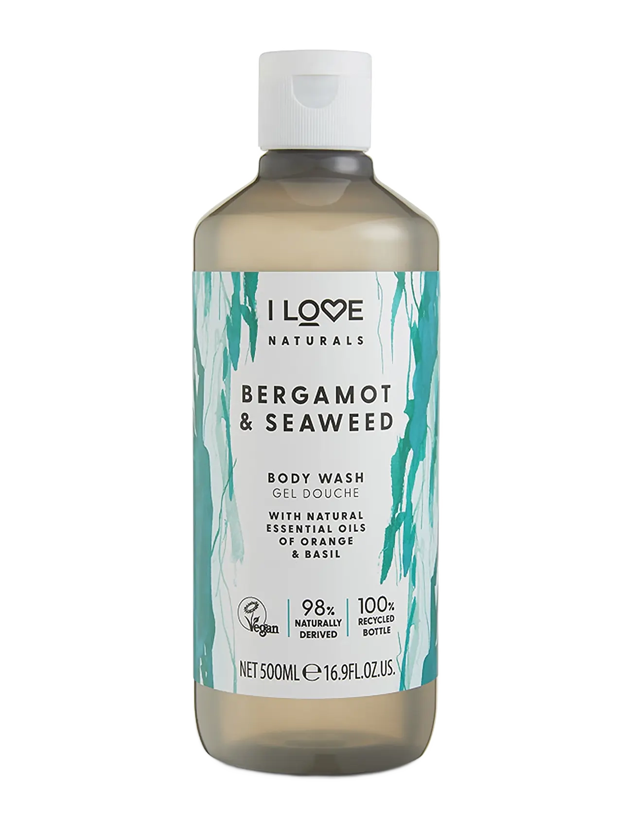 I LOVE Naturals Body Wash Bergamot & Seaweed 500Ml, Badekar og bruser, Nude, Str: 500 ml