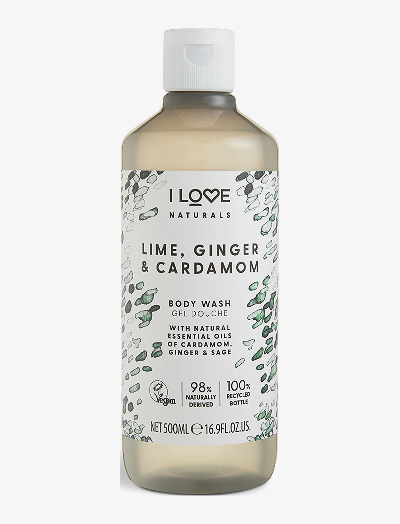 I LOVE I LOVE Naturals Body Wash Lime, Ginger & Cardamon 500ml - Hudvård - LIME, GINGER & CARDAMON / clear