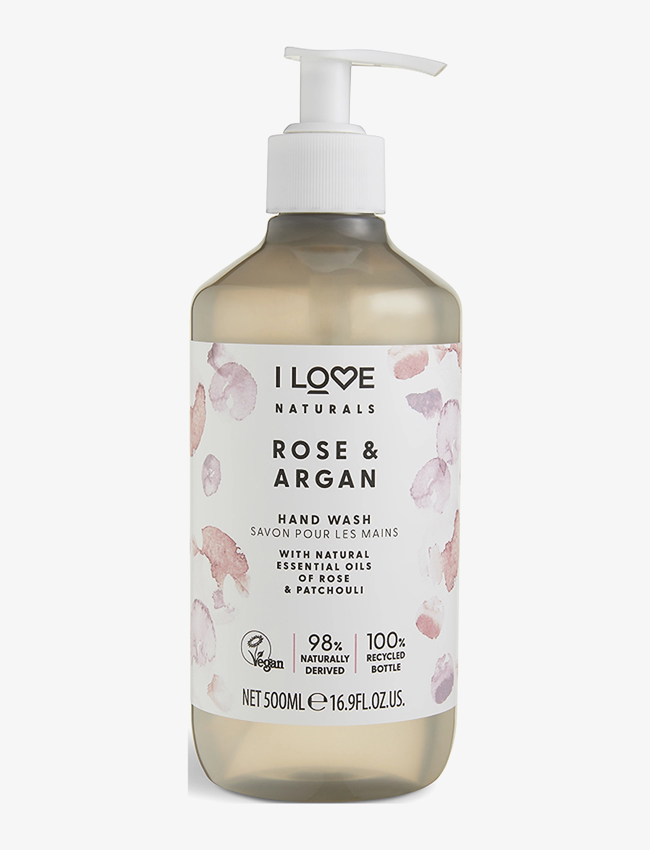 I LOVE I LOVE Naturals Hand Wash Rose & Argan 500ml - Sæber & Håndcremer - ROSE & ARGAN / clear
