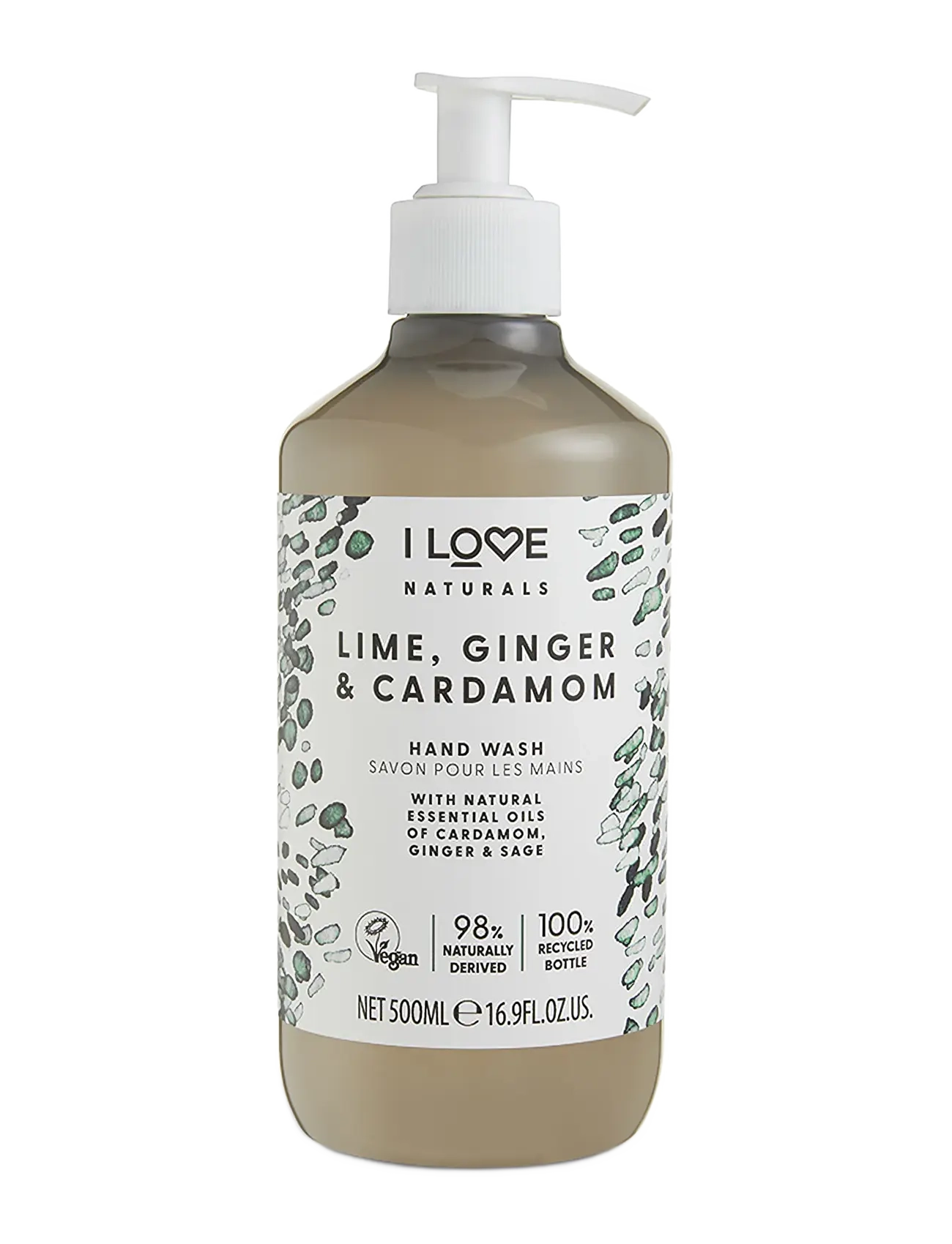 I LOVE I Love Naturals Hand Wash Lime, Ginger & Cardamon 500ml, 500 ml, Nude, Håndsæbe > Flydende Håndsæbe, Dame