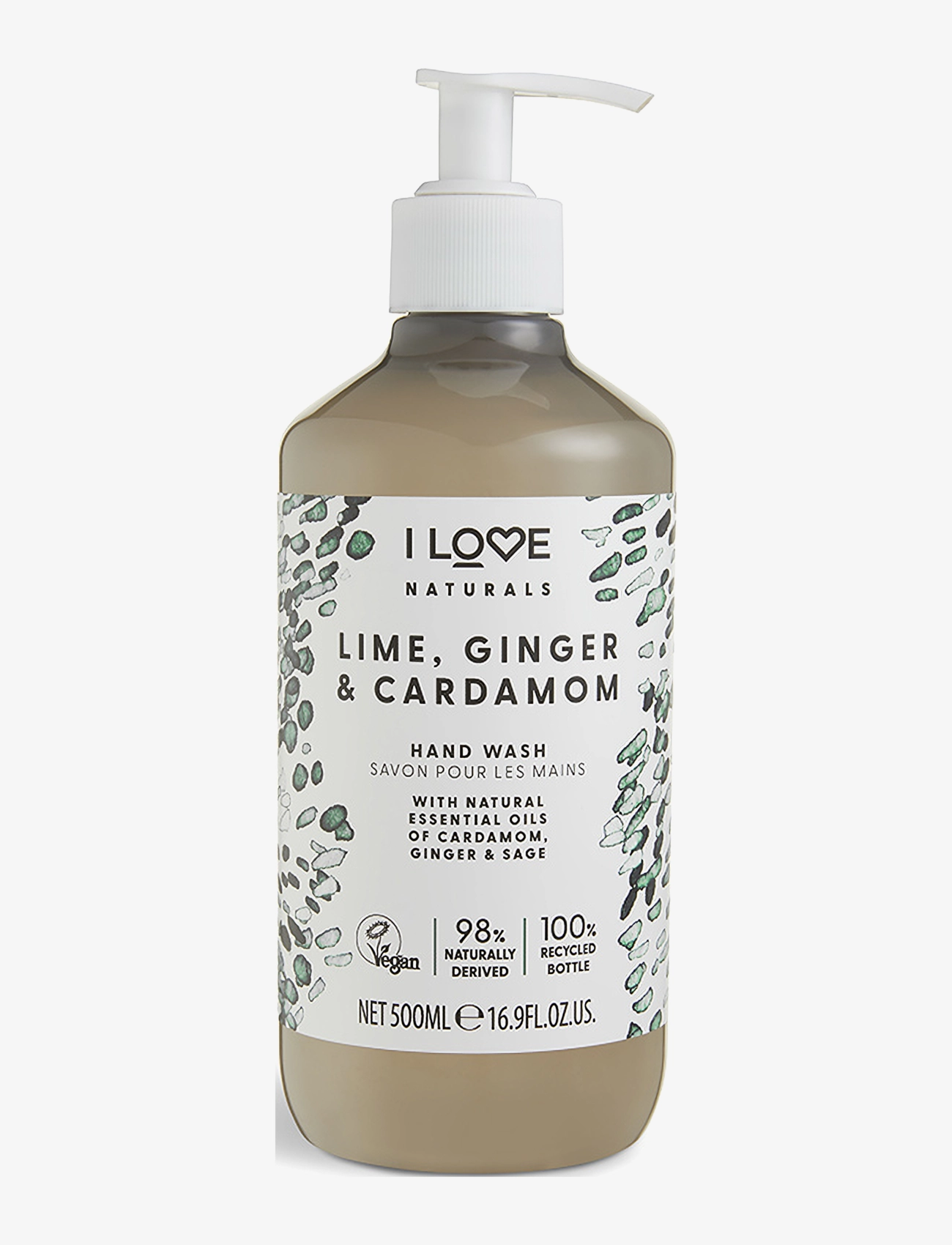 I LOVE I LOVE Naturals Hand Wash Lime, Ginger & Cardamon 500ml - Sæber & Håndcremer - LIME, GINGER & CARDAMON / clear