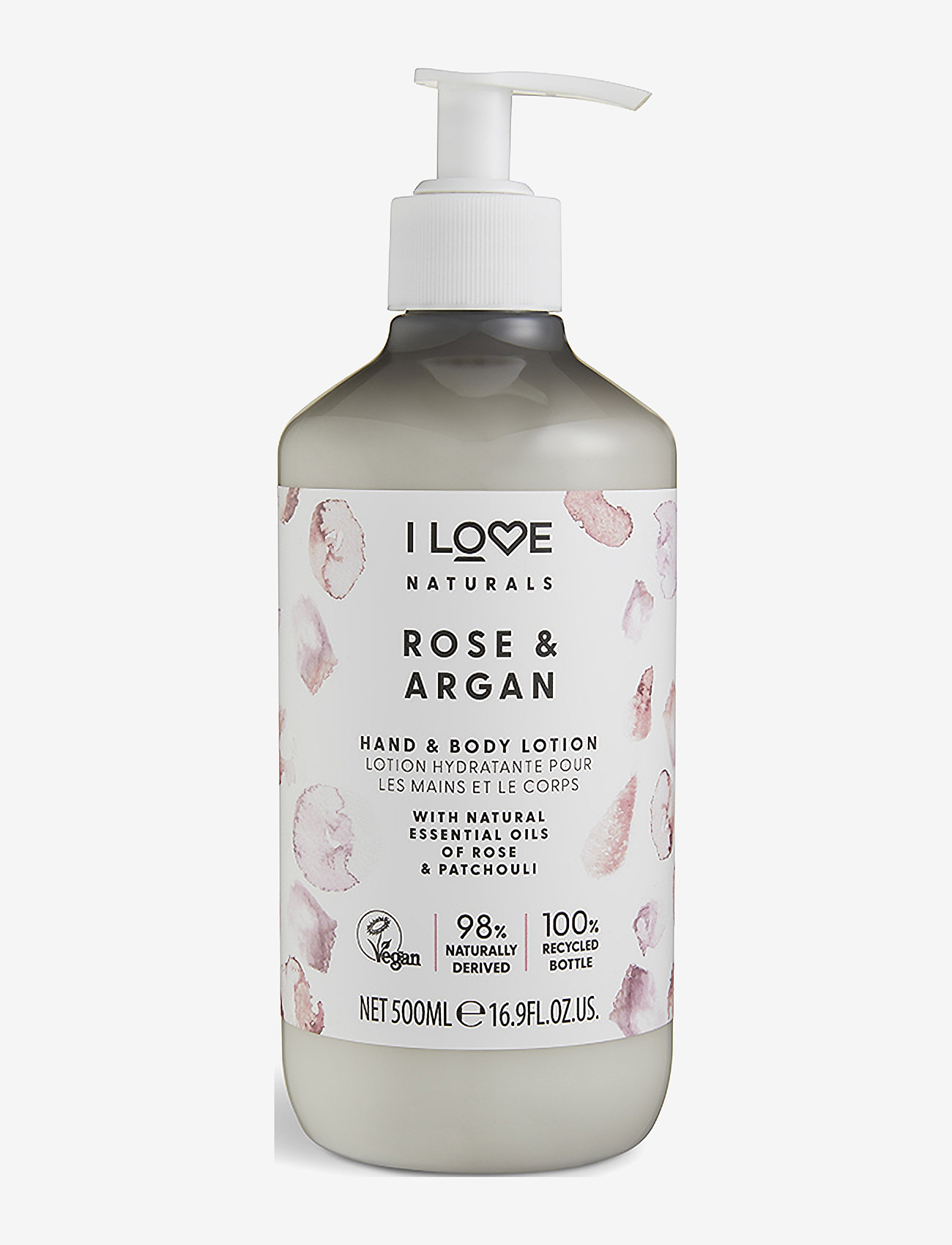 I LOVE - I LOVE Naturals Hand & Body Lotion Rose & Argan 500ml - håndcremer & fodcremer - rose & argan - 0