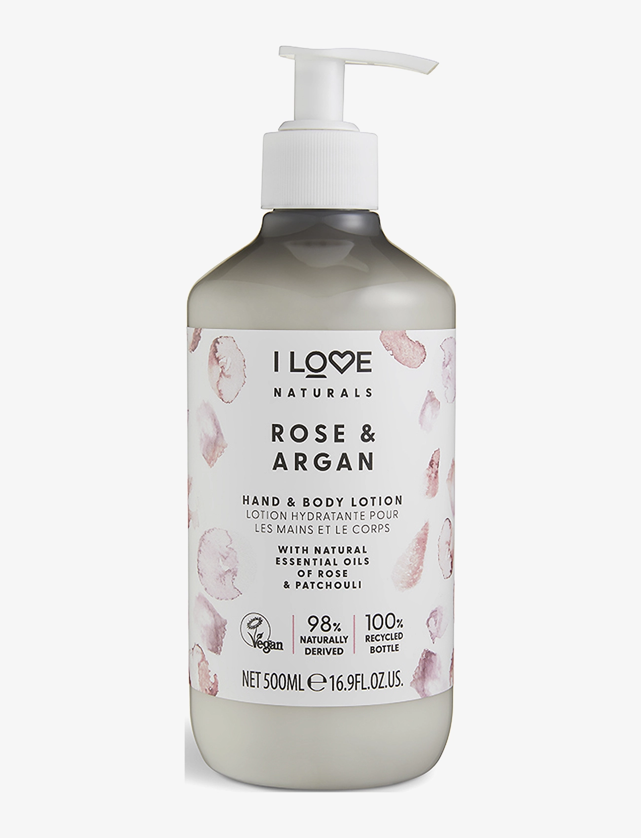 I LOVE I LOVE Naturals Hand & Body Lotion Rose & Argan 500ml - Kampagne - ROSE & ARGAN / clear