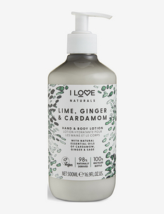 I LOVE Naturals Hand & Body Lotion Lime, Ginger & Cardamon 500ml, I LOVE