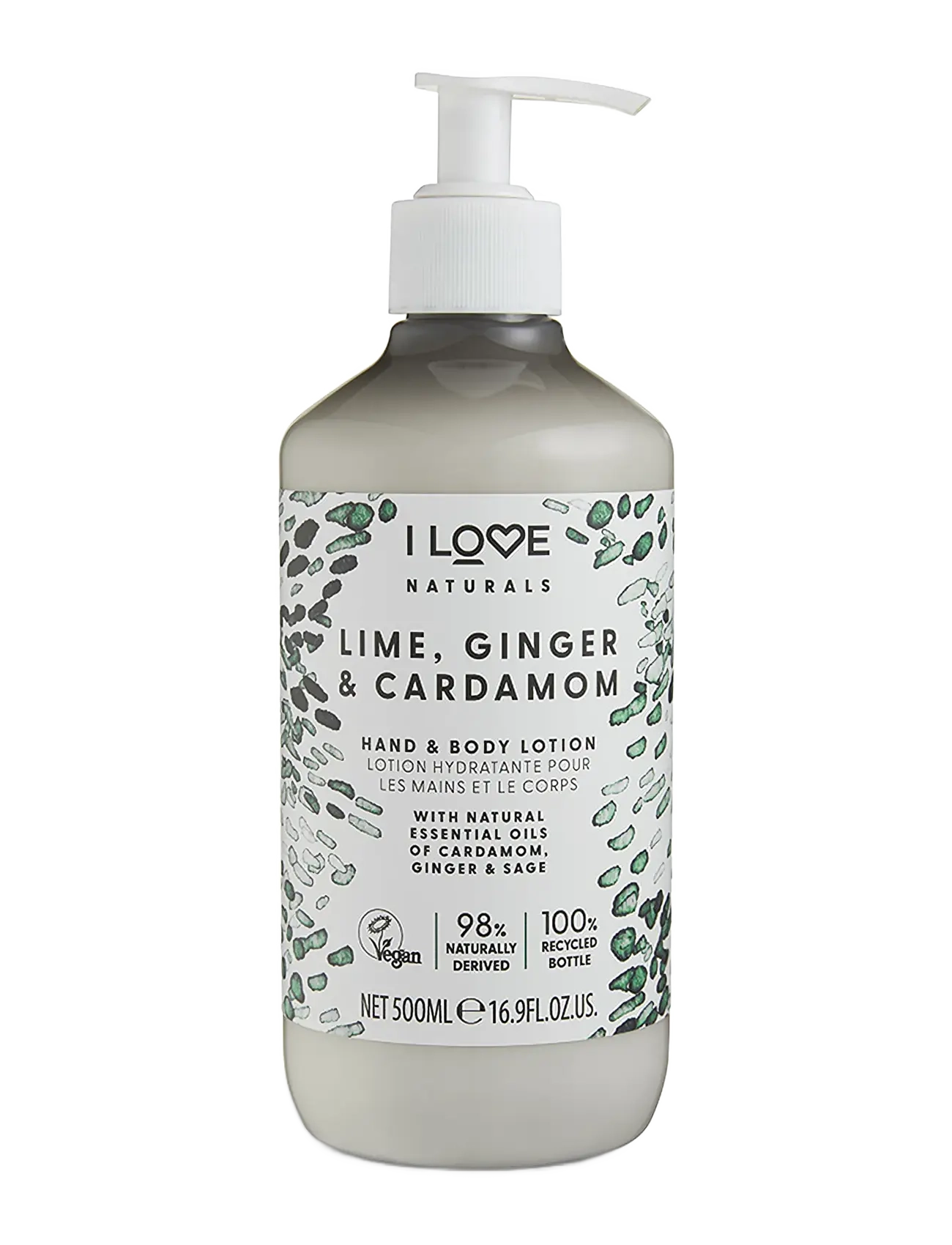 I LOVE Naturals Hand & Body Lotion Lime, Ginger & Cardamon 500Ml, Cremes & Lotion & Bodybutter, Nude, Str: 500 ml