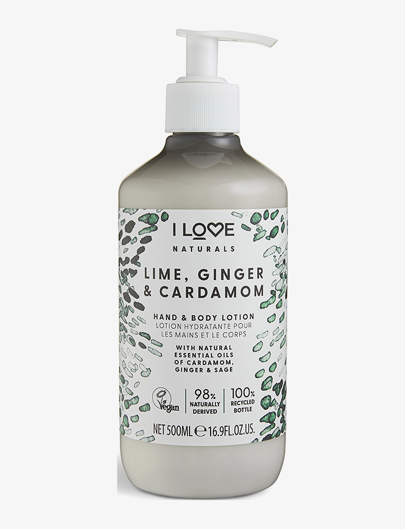 I LOVE I LOVE Naturals Hand & Body Lotion Lime, Ginger & Cardamon 500ml - Hudvård - LIME, GINGER & CARDAMON / clear