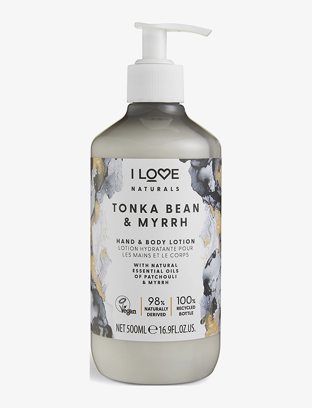 I LOVE I LOVE Naturals Hand & Body Lotion Tonka Bean & Myrrh 500ml - Hudvård - TONKA BEAN & MYRRH / clear