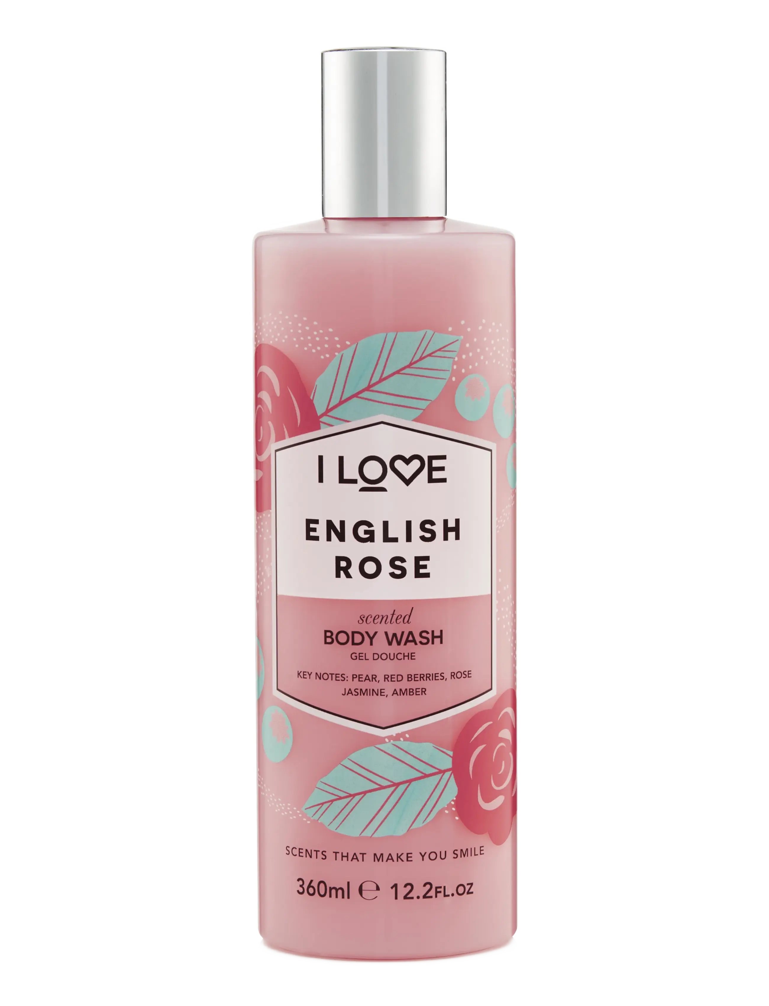 I LOVE Signature Body Wash English Rose 360Ml, Badekar og bruser, Nude, Str: 360 ml