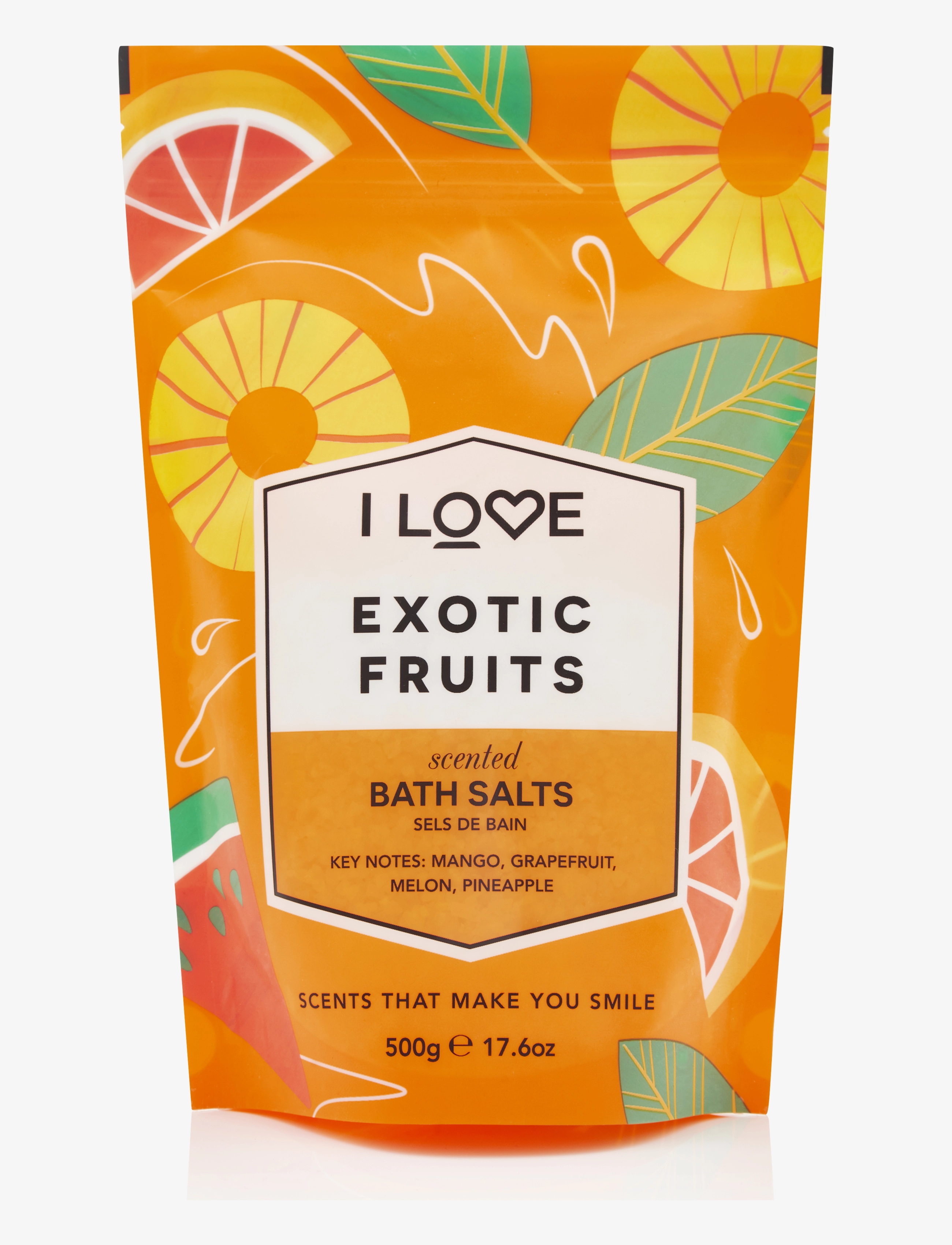 I LOVE I LOVE Signature Bath Salts Exotic Fruit 500g - Koorijad ja vannisoolad - EXOTIC FRUIT / clear