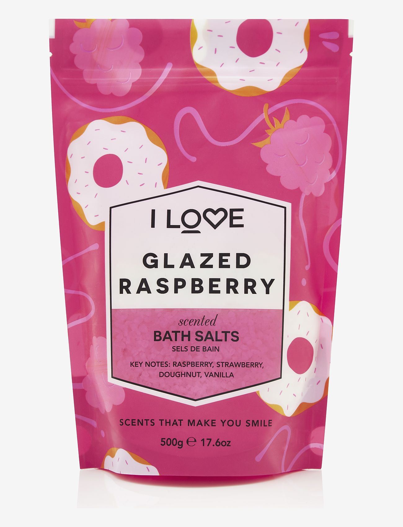 I LOVE - I LOVE Signature Bath Salts Glazed Raspberry 500g - skrub & exfoliering - krop - glazed raspberry - 0