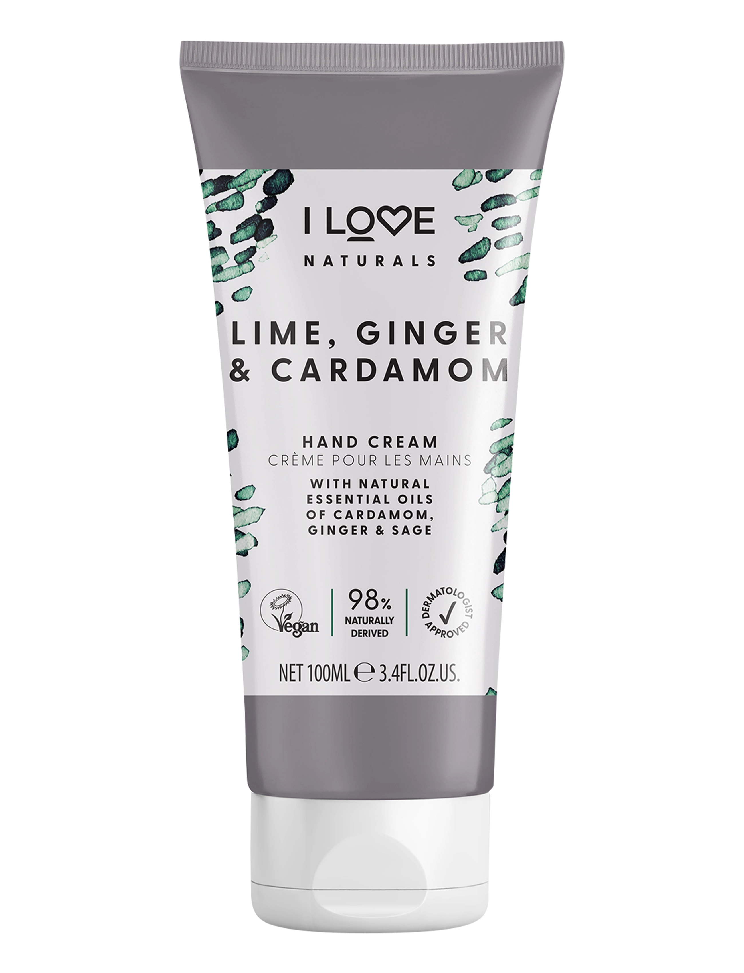I LOVE I LOVE Naturals Lime, Ginger & Cardamon Hand Cream - Sæber & Håndcremer - LIME, GINGER & CARDAMON / clear
