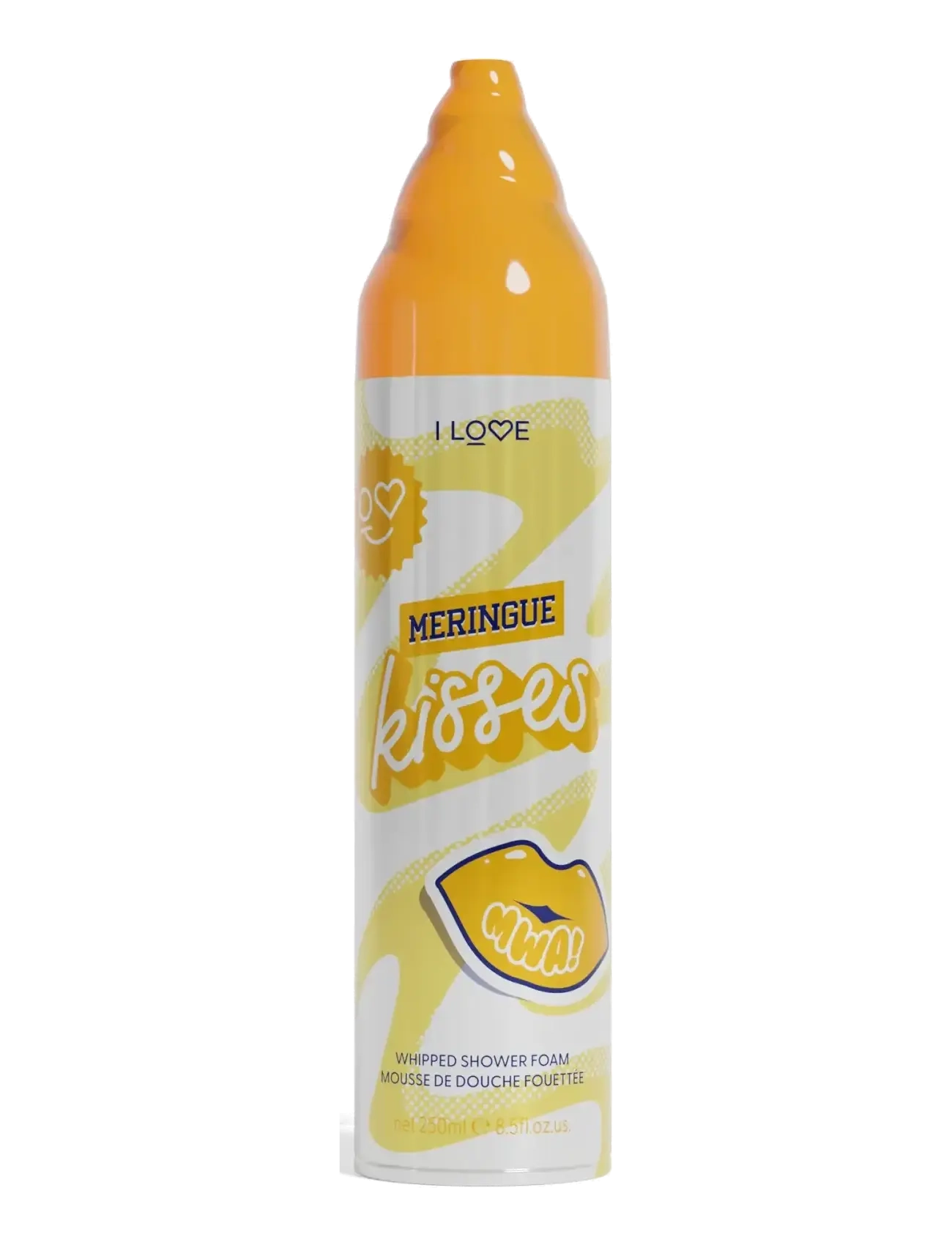 I LOVE Meringue Kisses Whipped Shower Foam, Badekar og bruser, Gul, Str: 250 ML