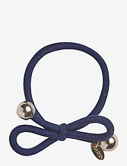 HAIR TIE WITH GOLD BEAD - NAVY - NAVY