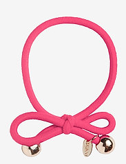 HAIR TIE WITH GOLD BEAD - HOT PINK - HOT PINK