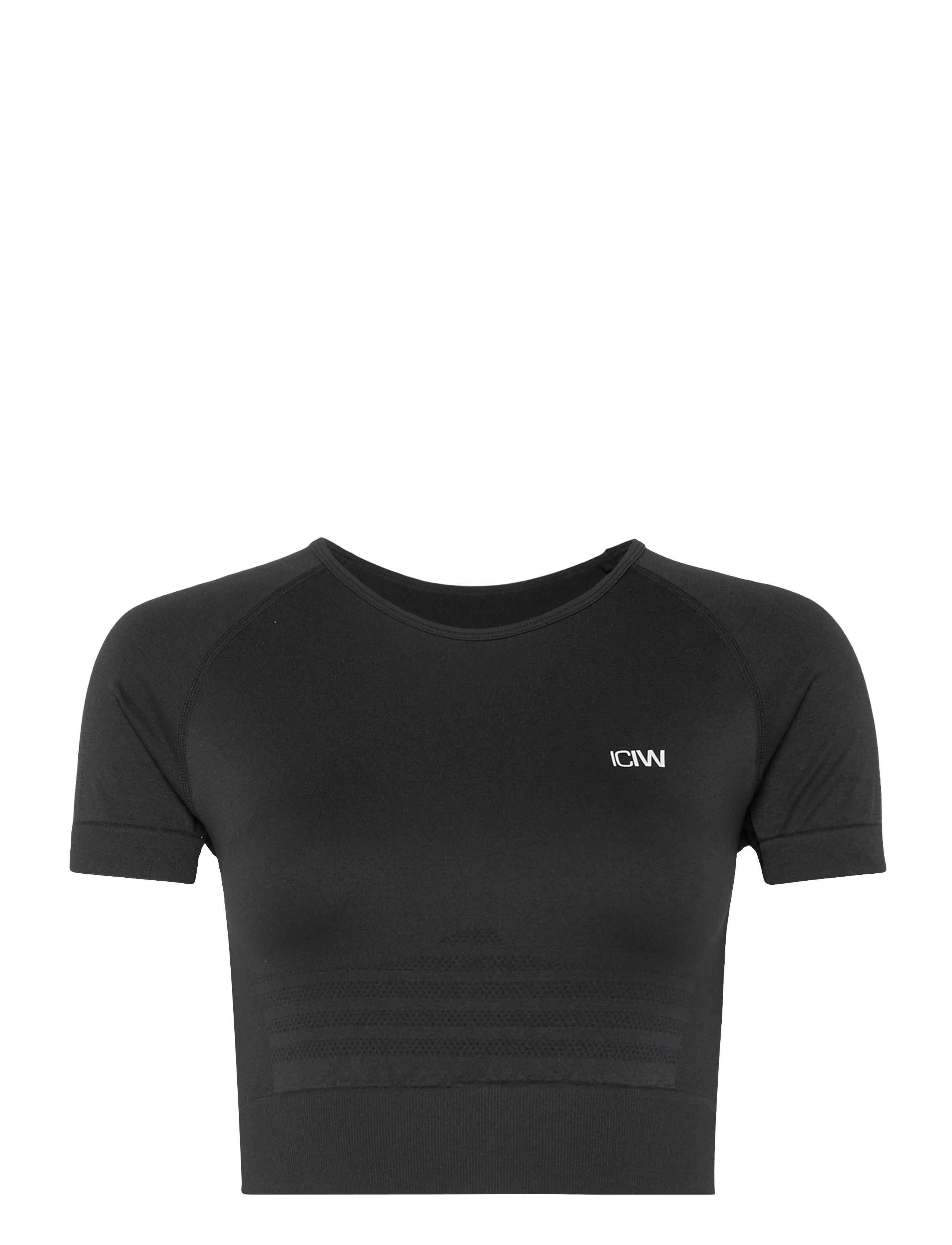 ICANIWILL Define Seamless Cropped T-shirt Black Wmn - T-shirts & Toppe - BLACK / black