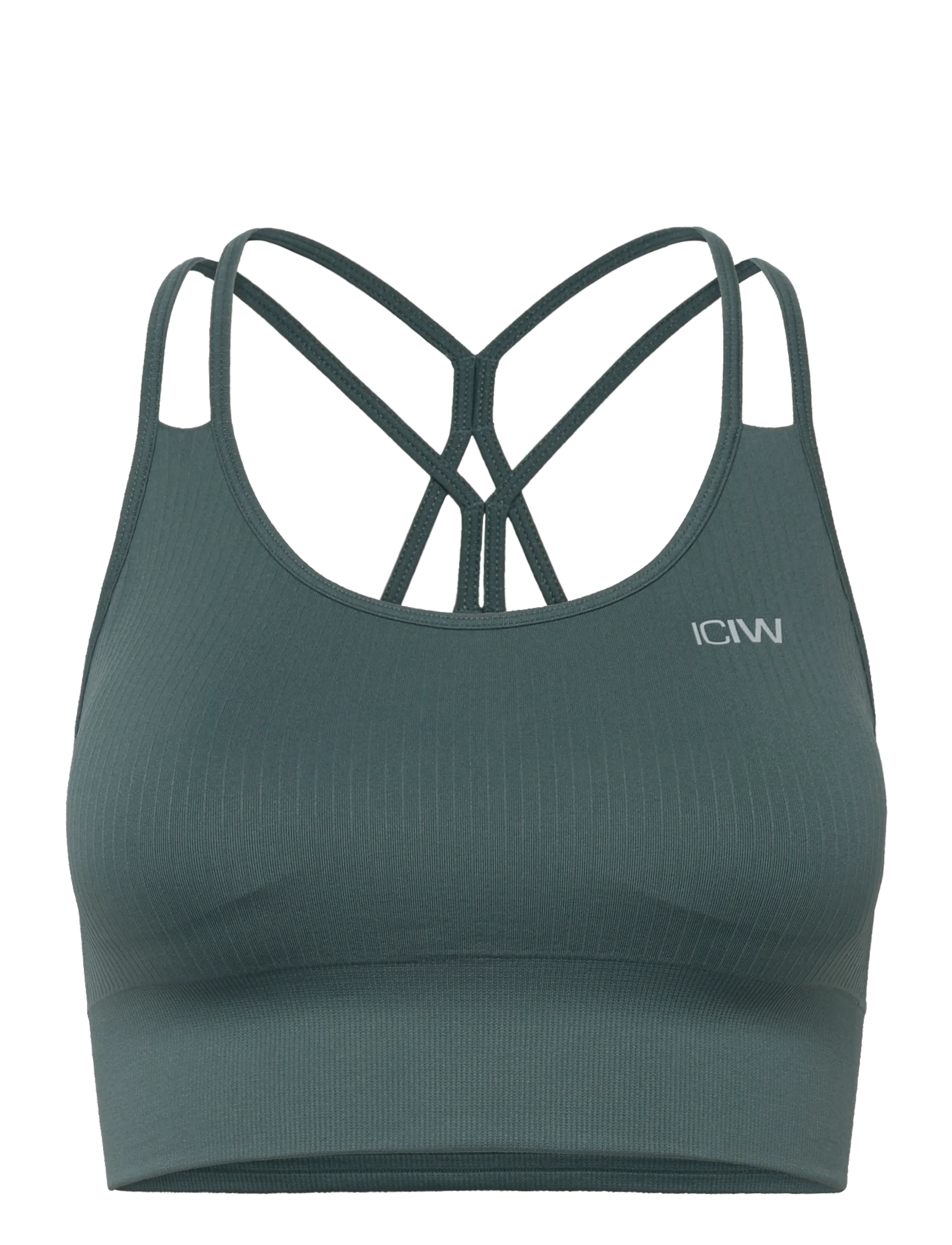 ICANIWILL Ribbed Define Seamless Sports Bra Jungle Green - Pesu - JUNGLE GREEN / white