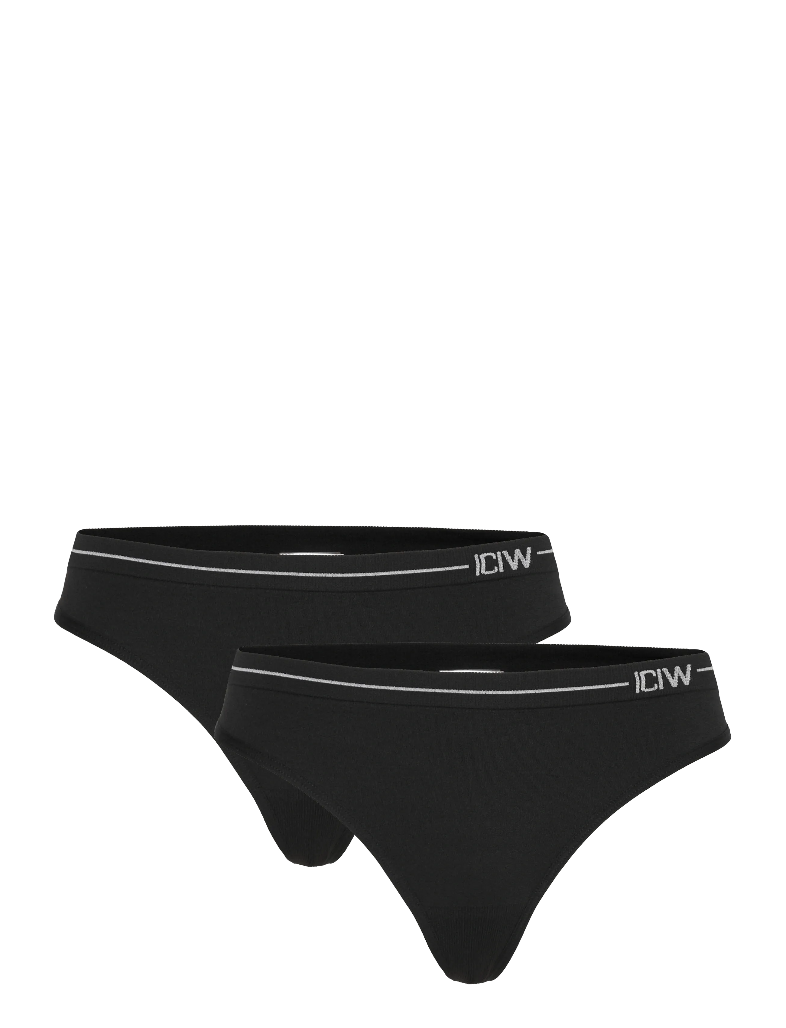 ICANIWILL Everyday Seamless Stringtanga 2-Pack Schwarz - M - Damen