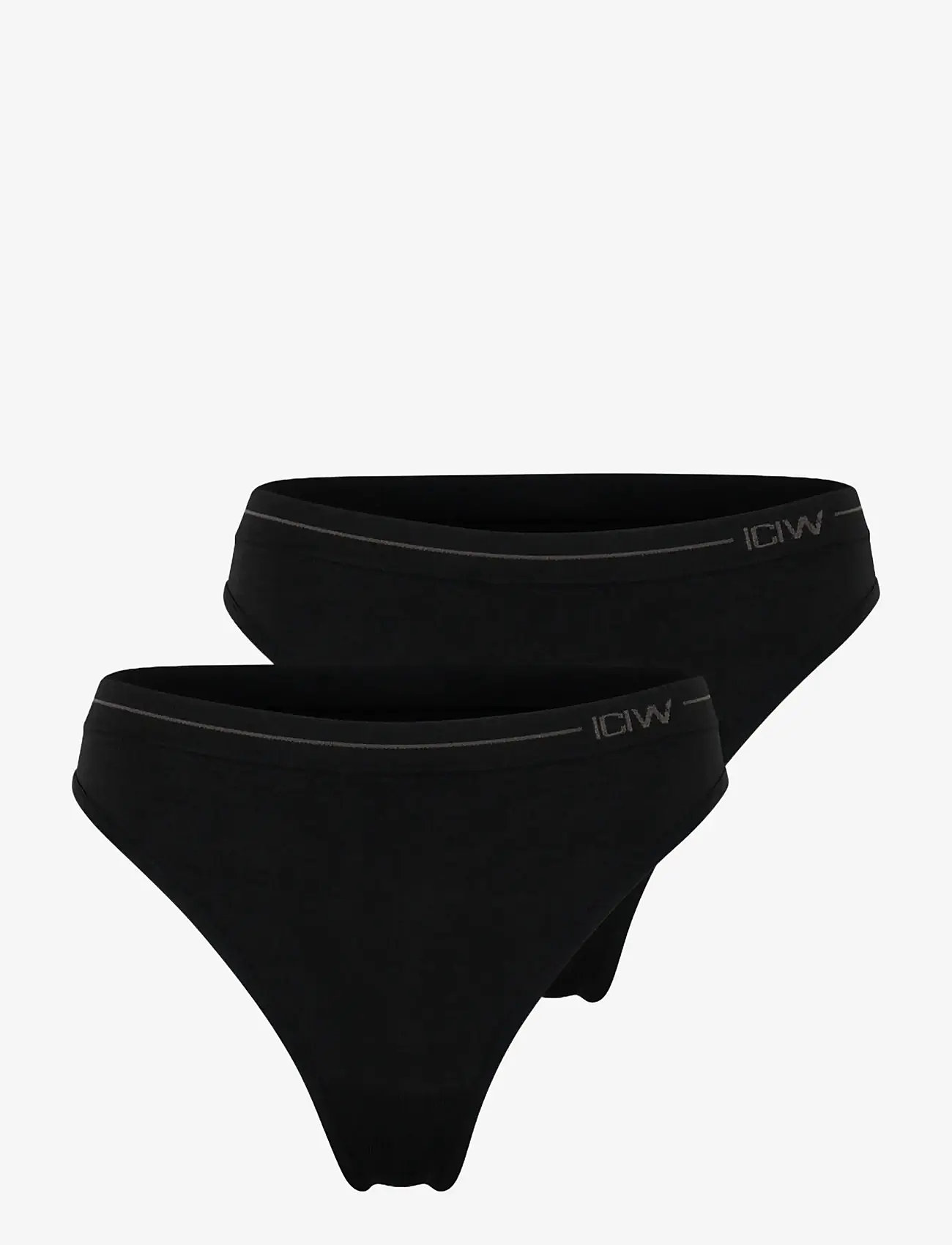 ICANIWILL - Everyday Seamless Thong 2-pack - undertøj og sokker - black - 2