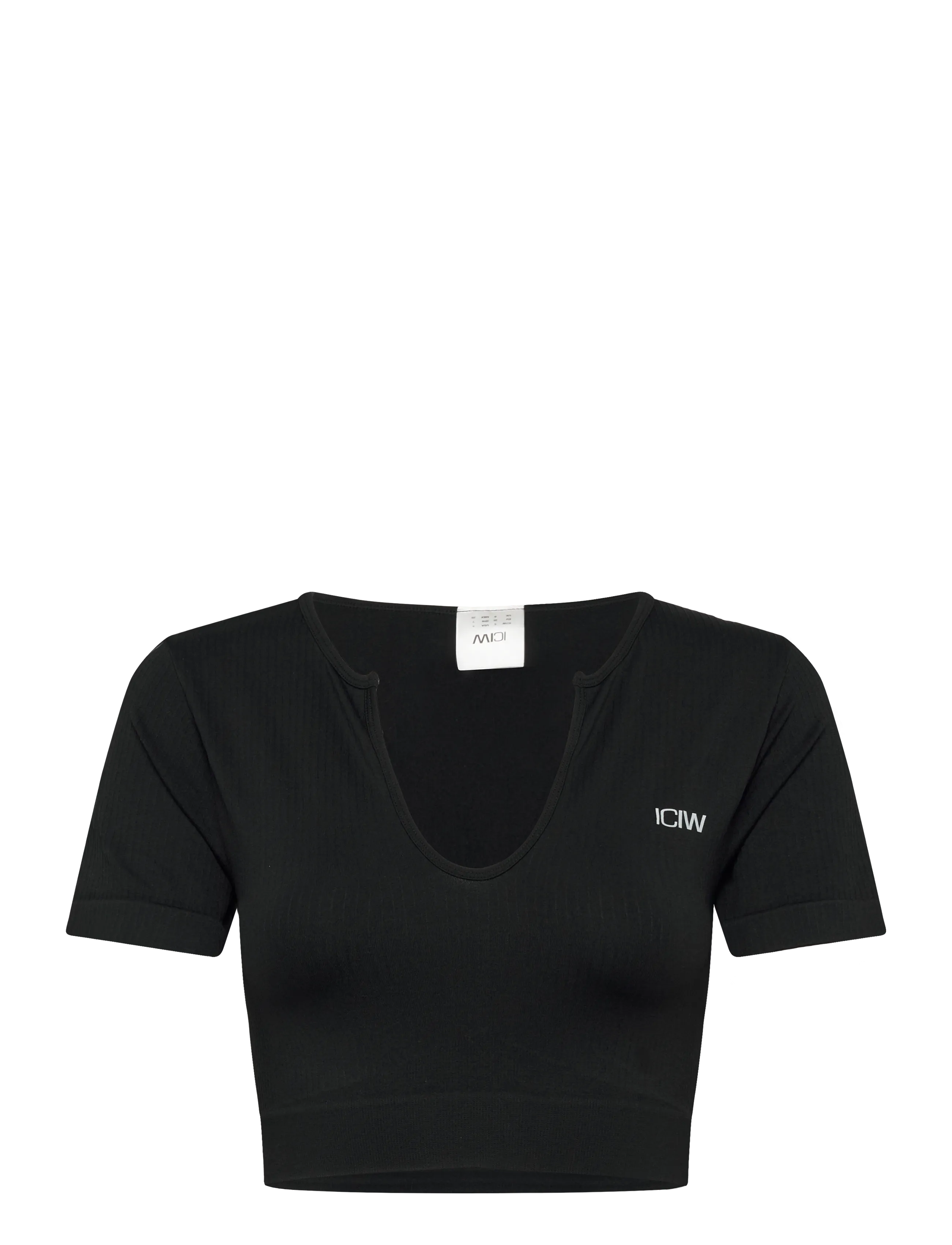 ICANIWILL Ribbed Define Seamless Cropped T-Shirt Schwarz - XL - Damen