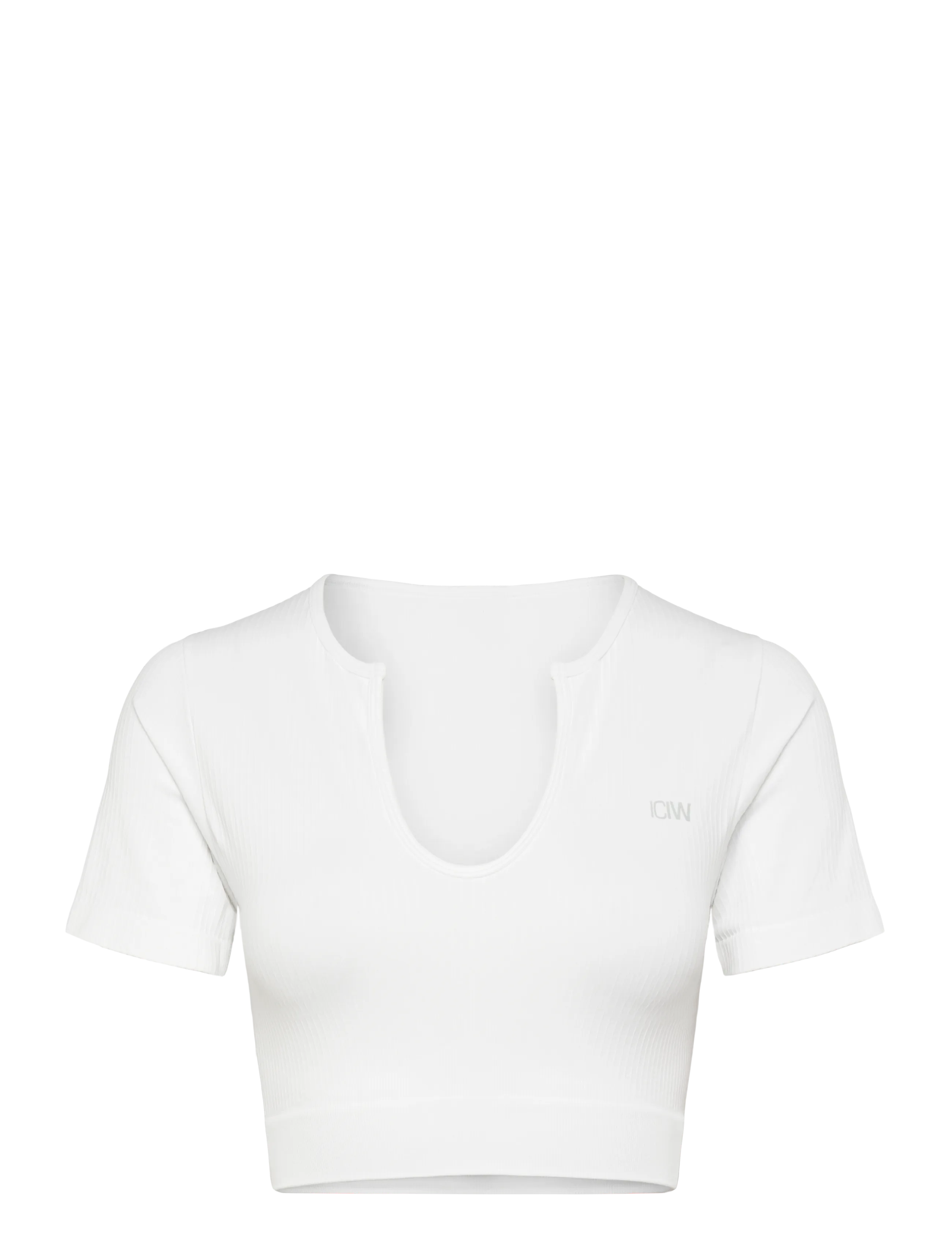 ICANIWILL Ribbed Define Seamless Cropped T-shirt -  - WHITE / white