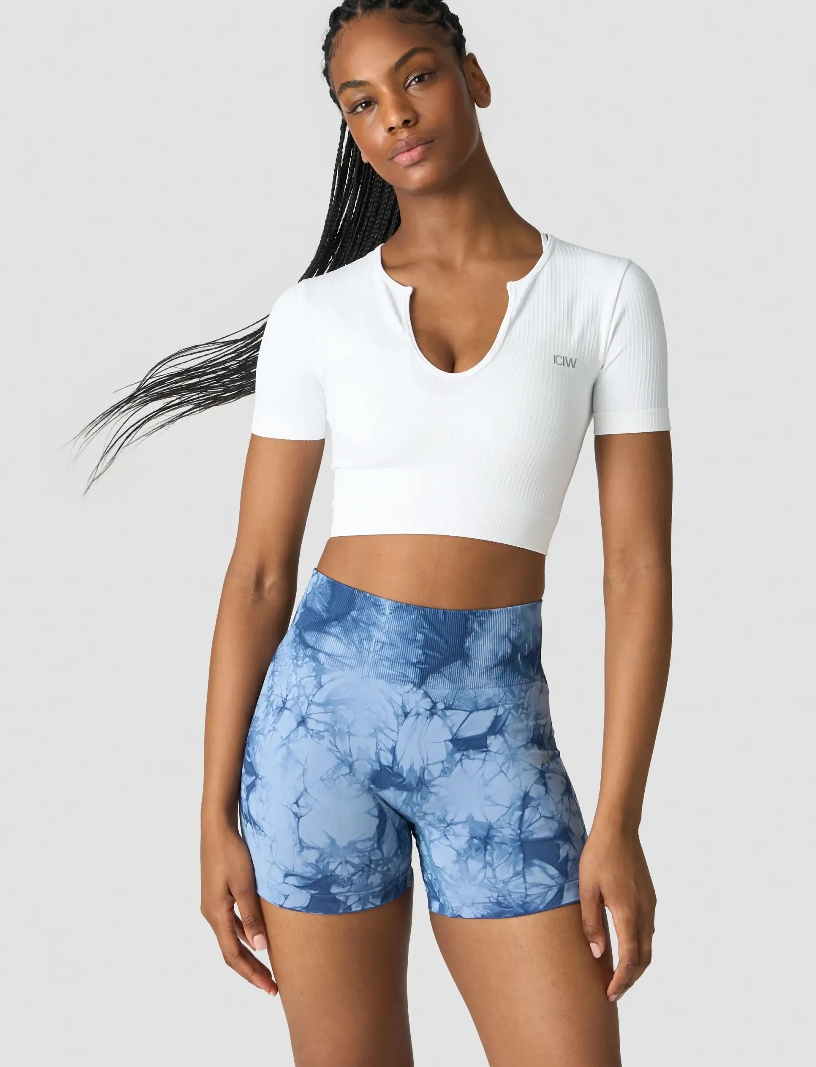 ICANIWILL - Ribbed Define Seamless Cropped T-shirt - lägsta priserna - white - 4