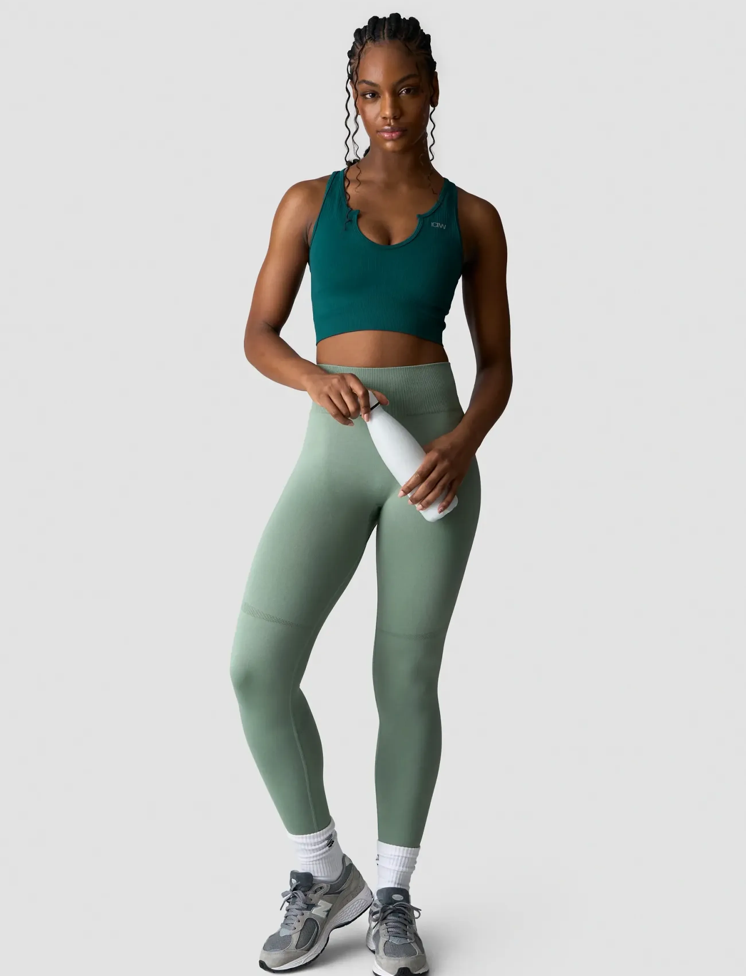 ICANIWILL - Ribbed Define Seamless Tank Top - tank tops - forest green - 3