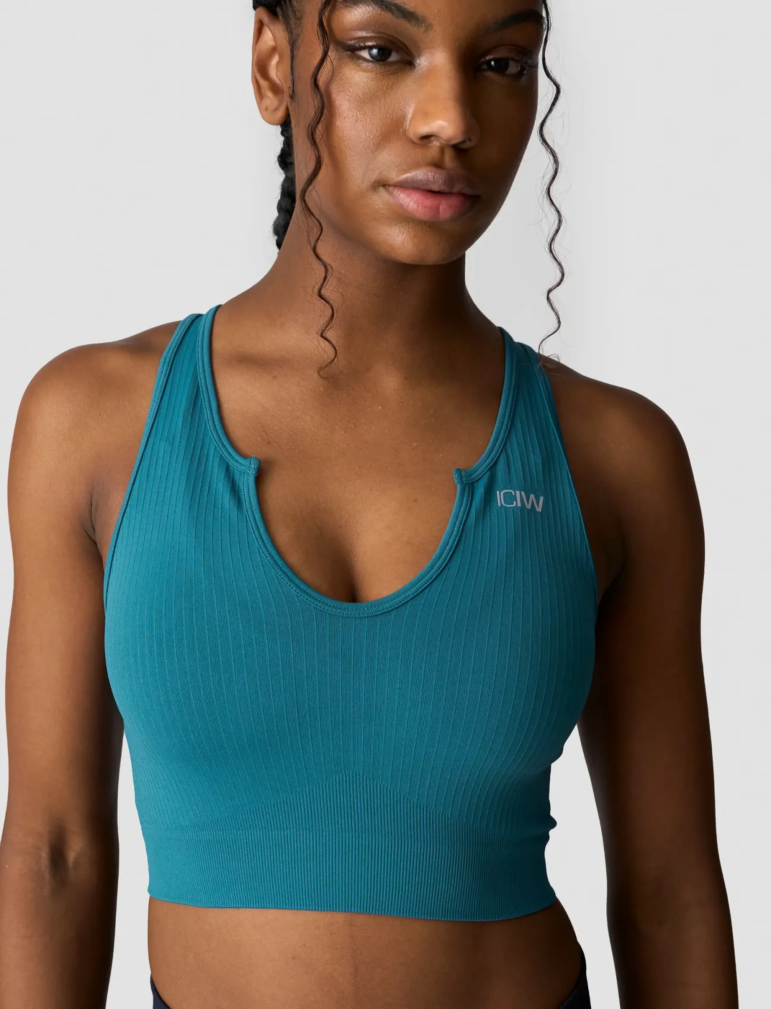 ICANIWILL - Ribbed Define Seamless Tank Top - tank tops - light faded teal - 3