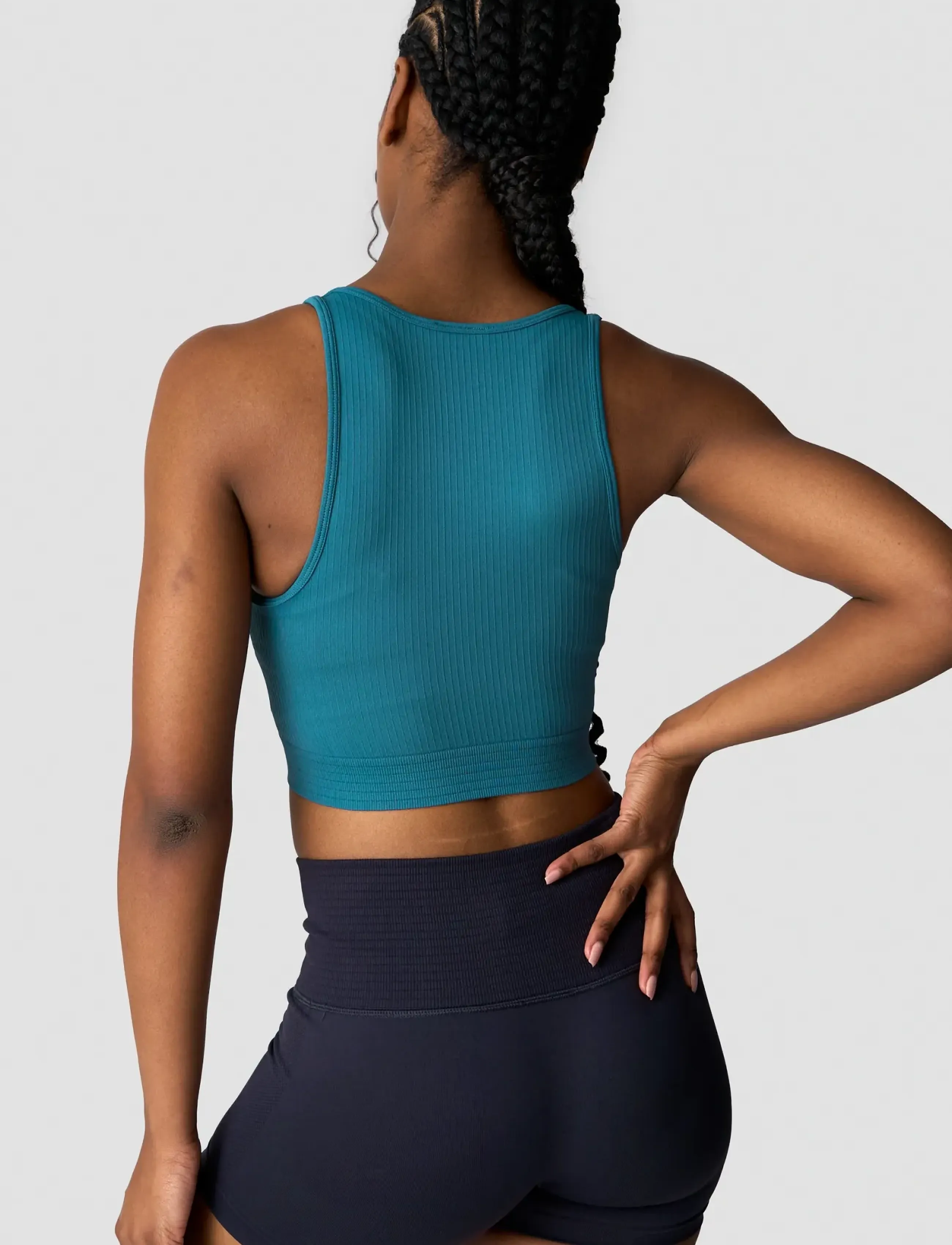 ICANIWILL - Ribbed Define Seamless Tank Top - tank tops - light faded teal - 4