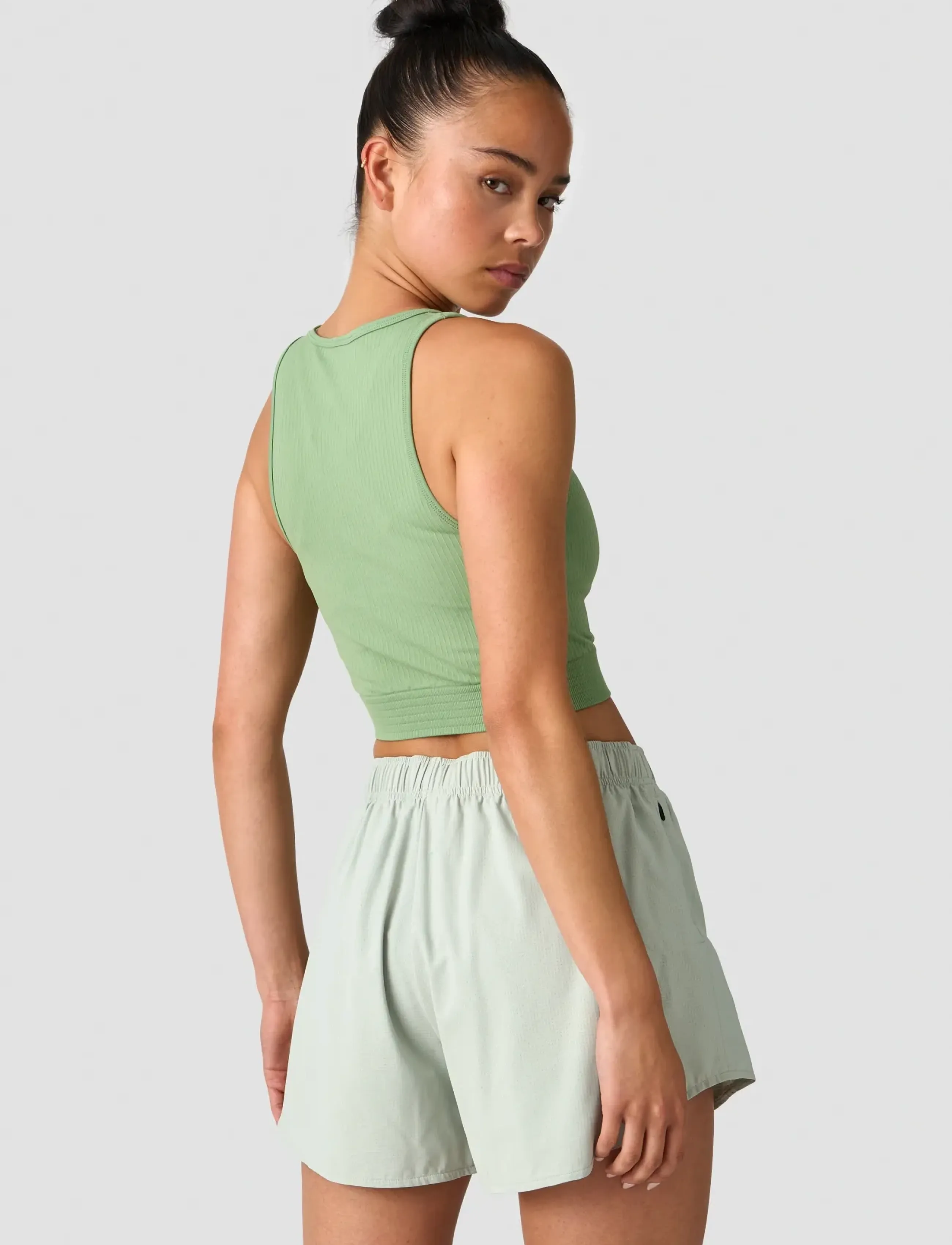 ICANIWILL - Ribbed Define Seamless Tank Top - tank tops - light green - 3