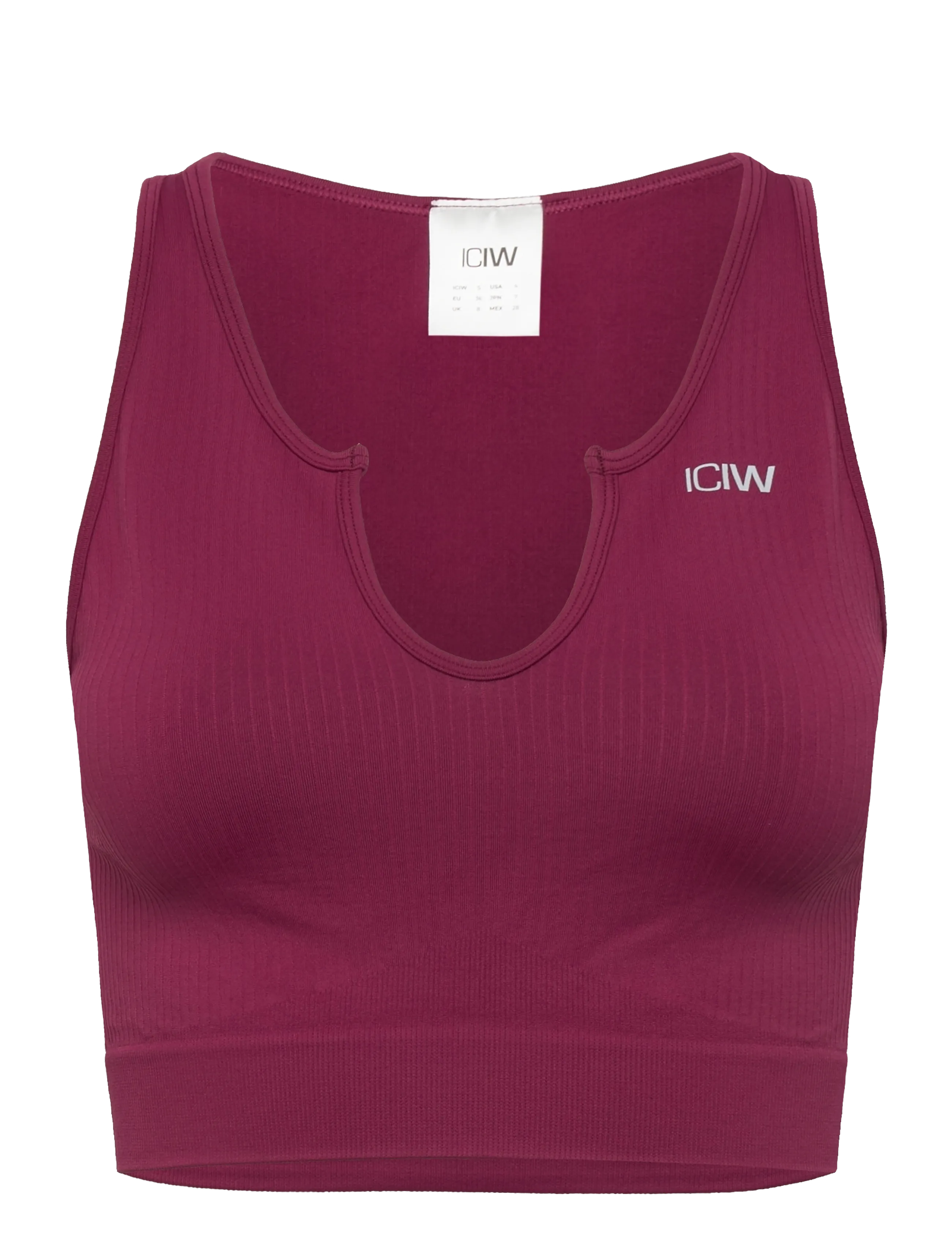 ICANIWILL Ribbed Define Seamless Tank Oberteil Burgundy - M - Damen