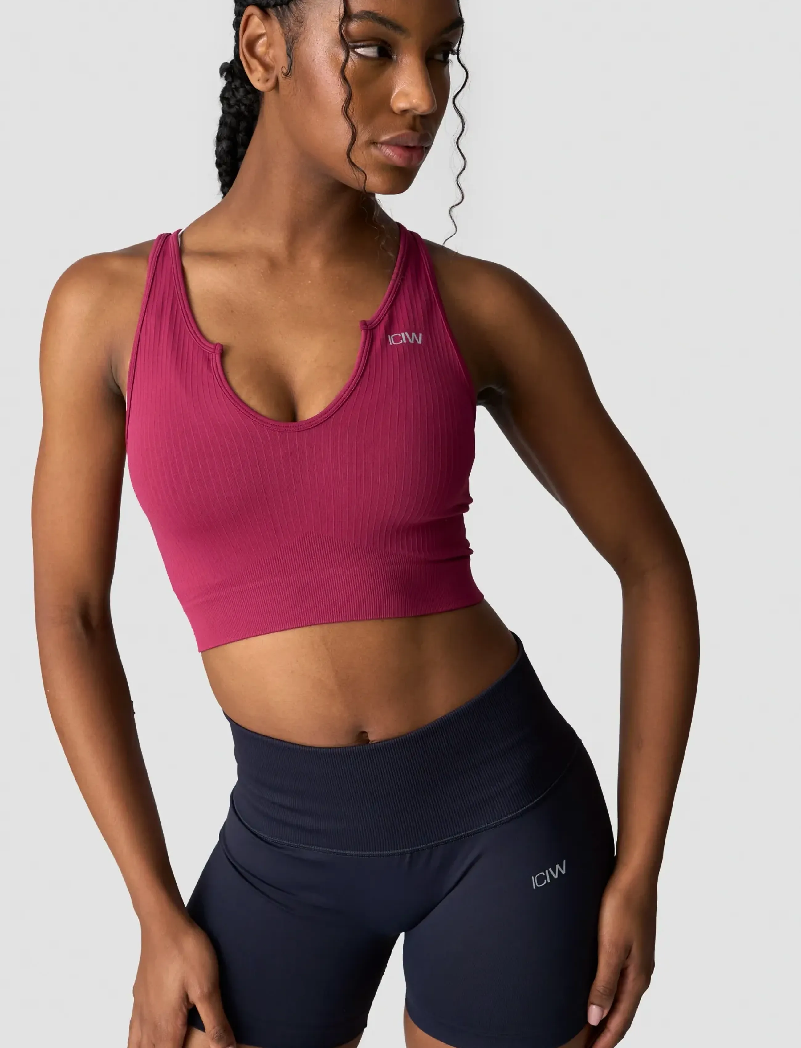 ICANIWILL - Ribbed Define Seamless Tank Top - najniższe ceny - magenta rose - 4
